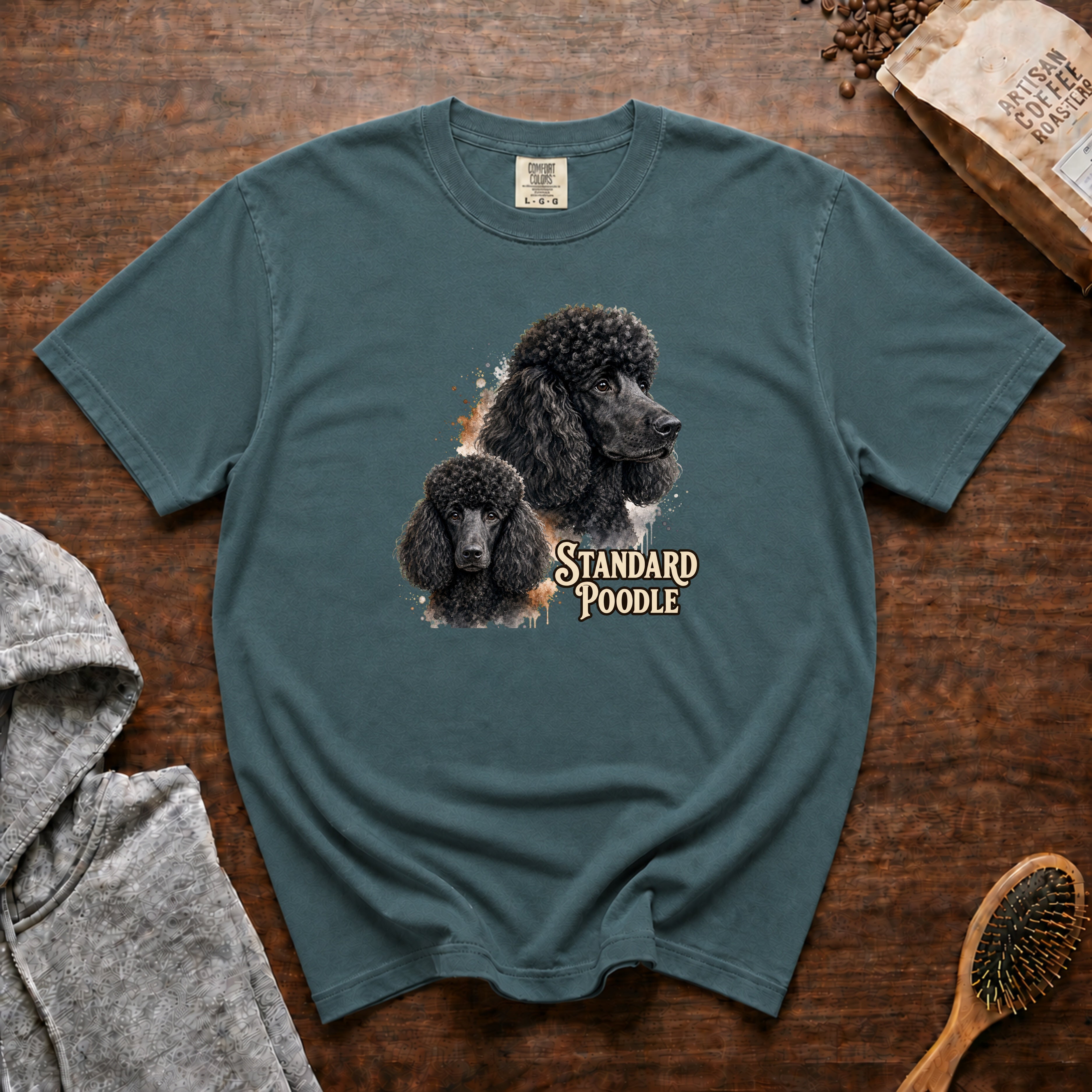 Standard Poodle T-Shirt — Blue Spruce