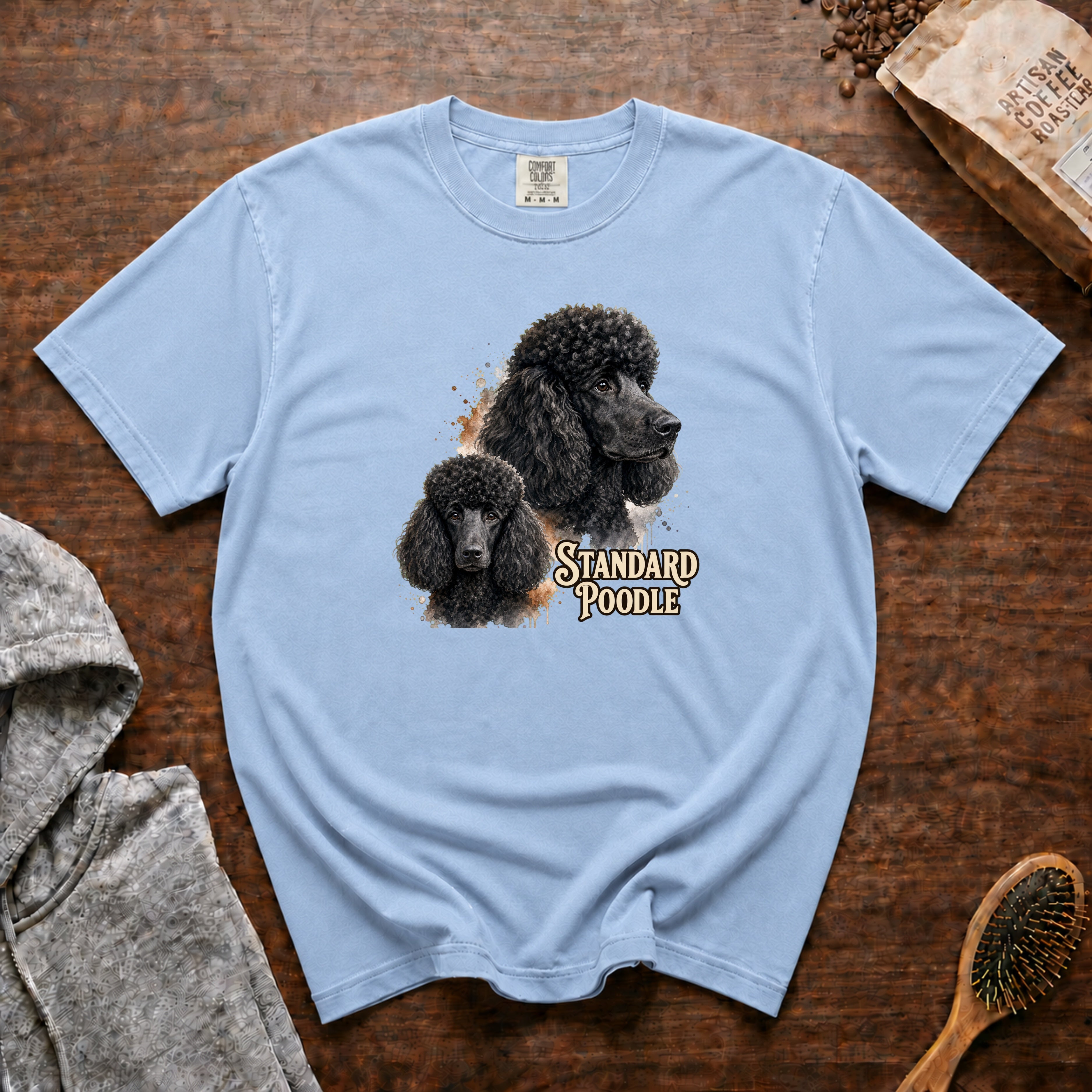 Standard Poodle T-Shirt — Chambray