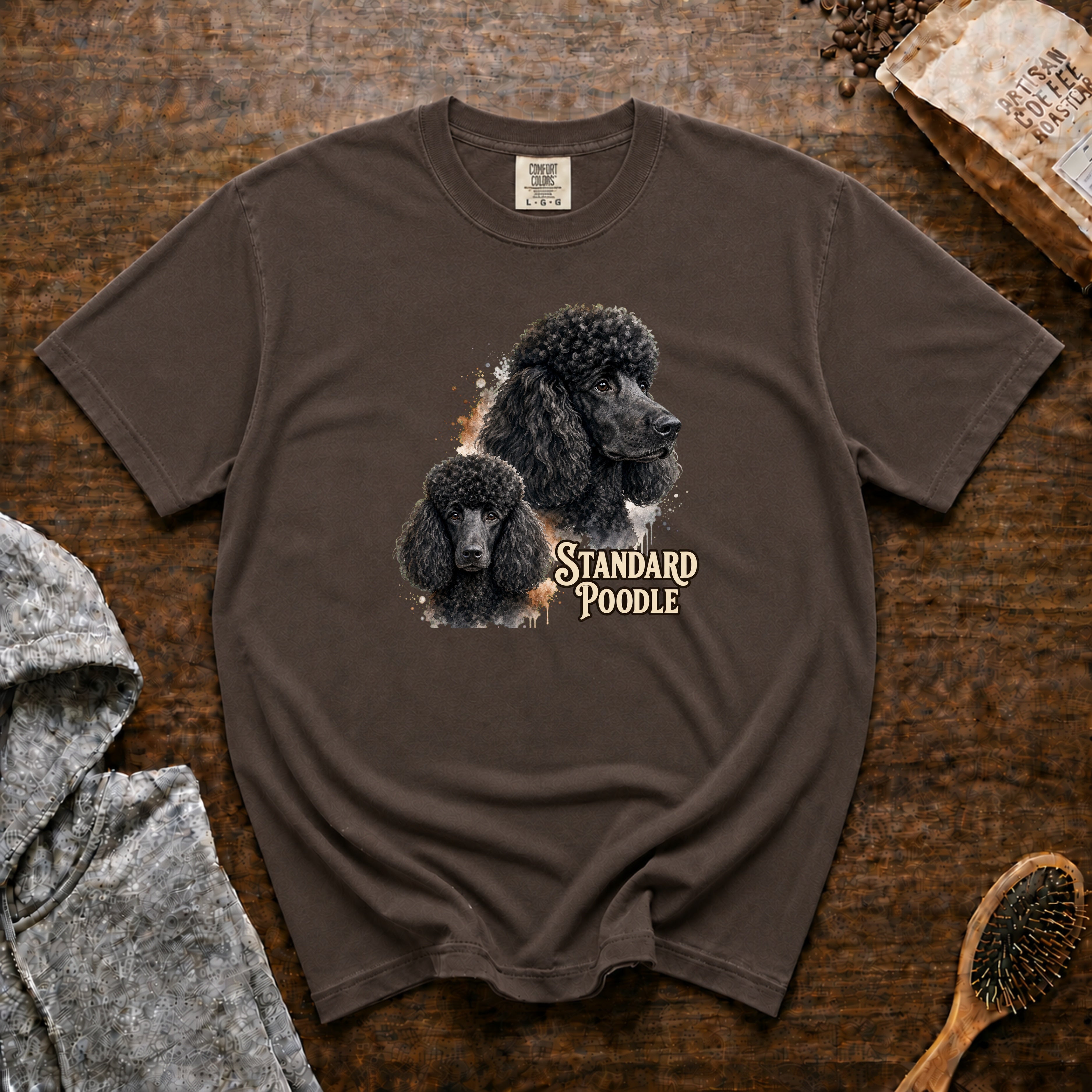 Standard Poodle T-Shirt — Espresso