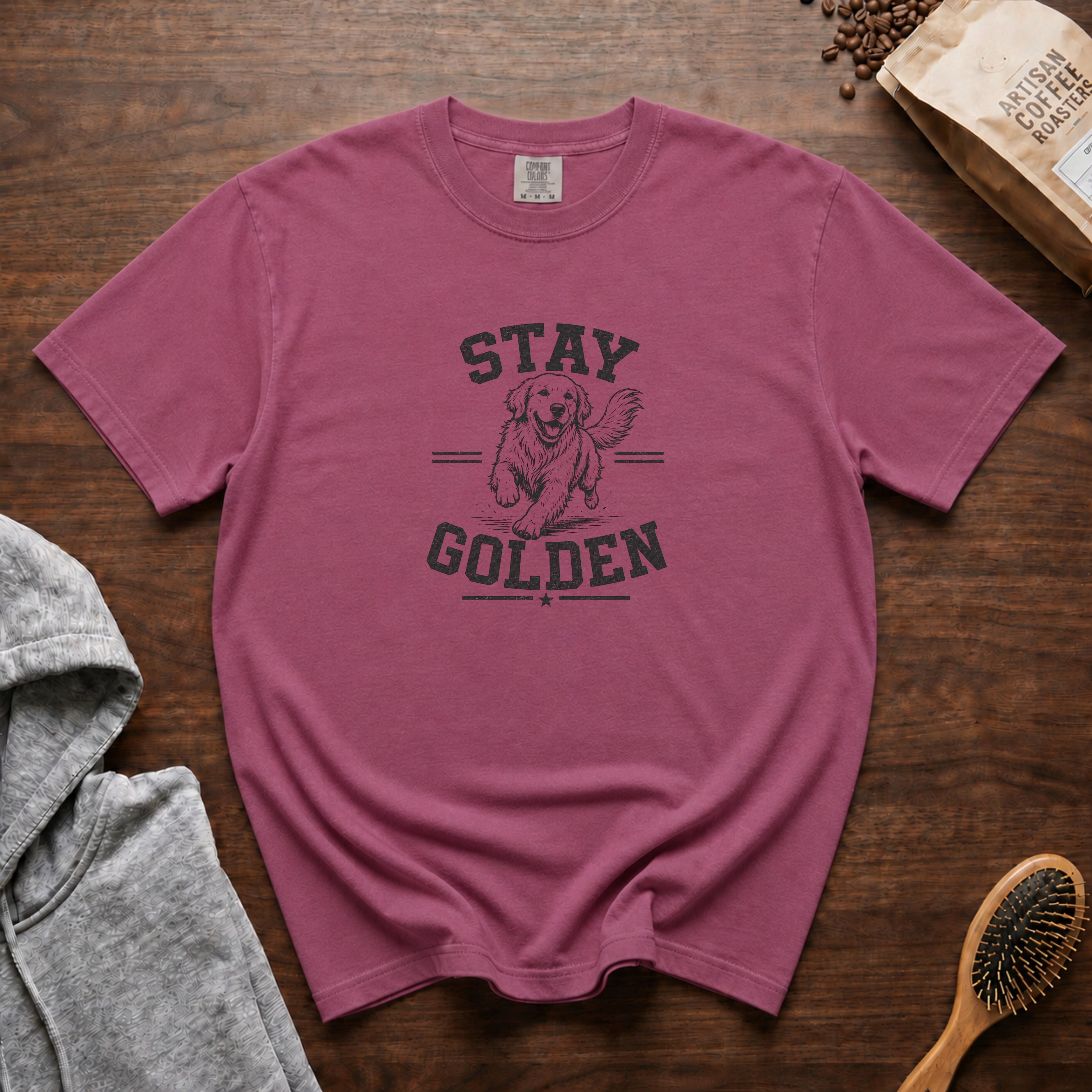 Stay Golden T-Shirt — Berry
