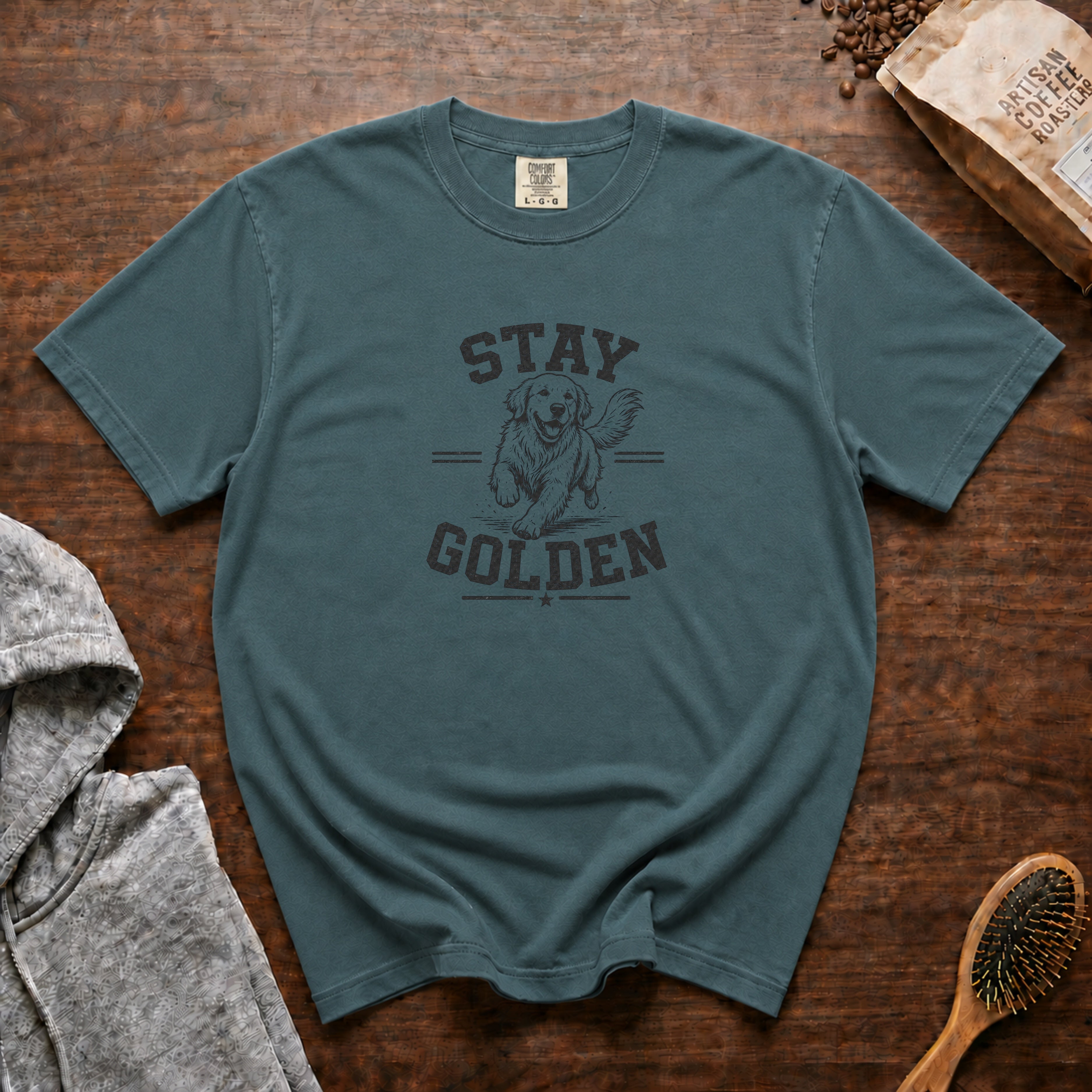 Stay Golden T-Shirt — Blue Spruce