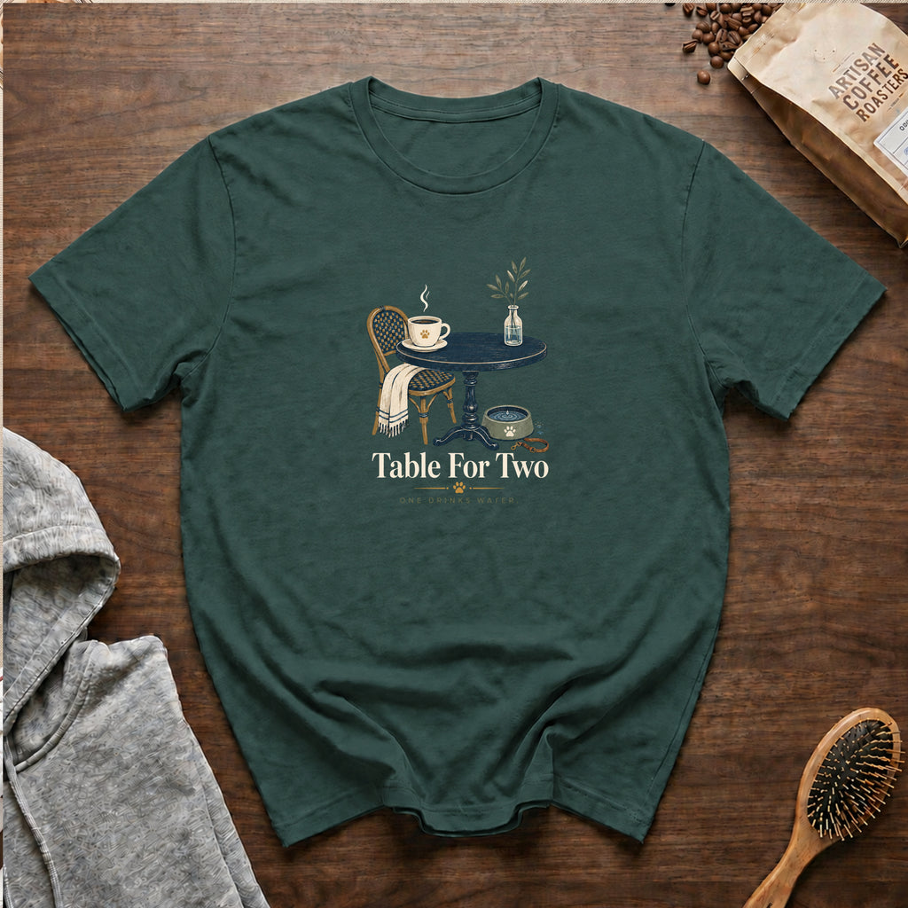 Table For Two T-Shirt — Blue Spruce