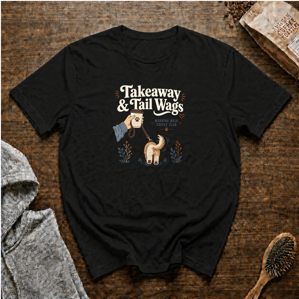 Takeaway And Tail Wags T-Shirt — Black