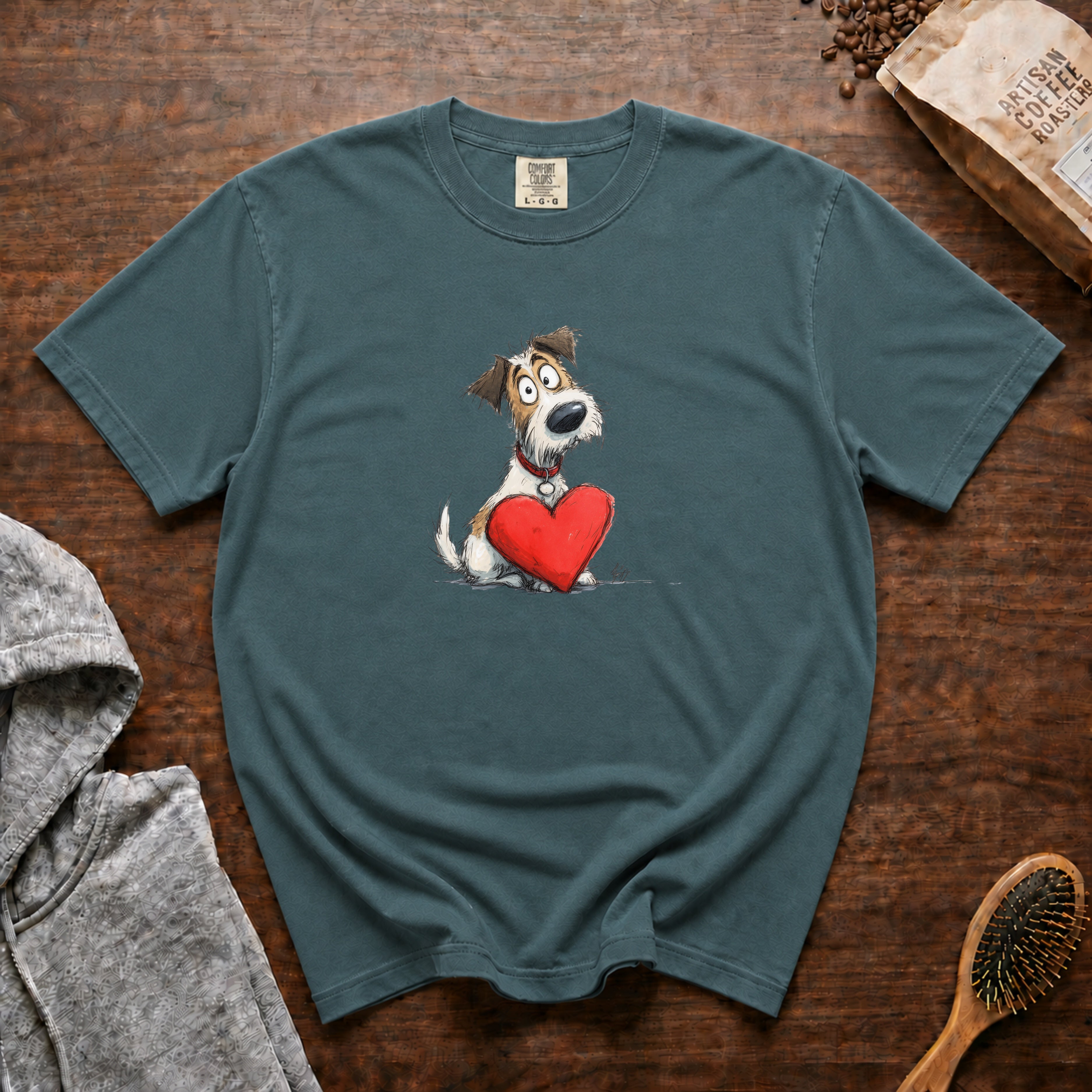 Terrier Heart T-Shirt — Blue Spruce