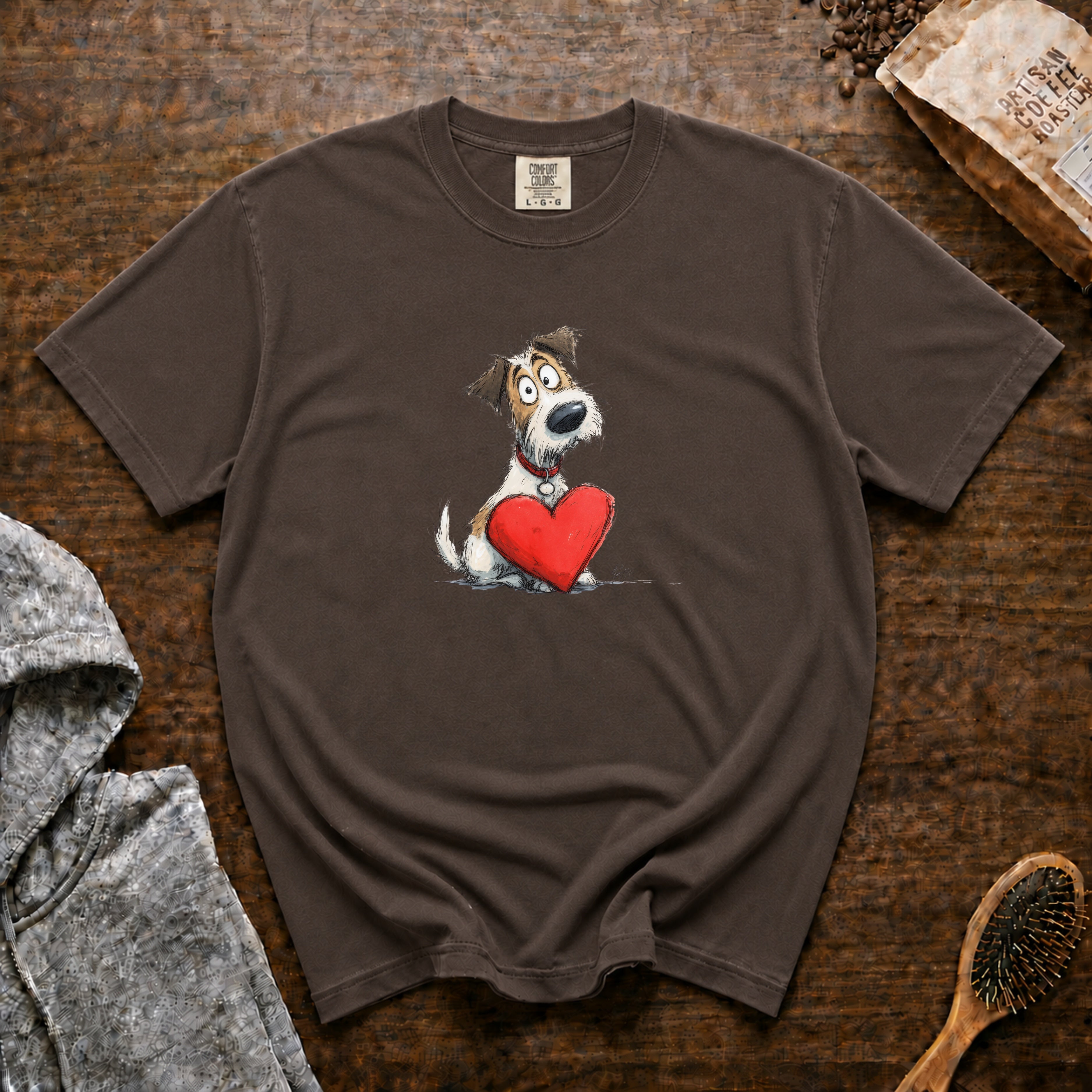 Terrier Heart T-Shirt — Espresso