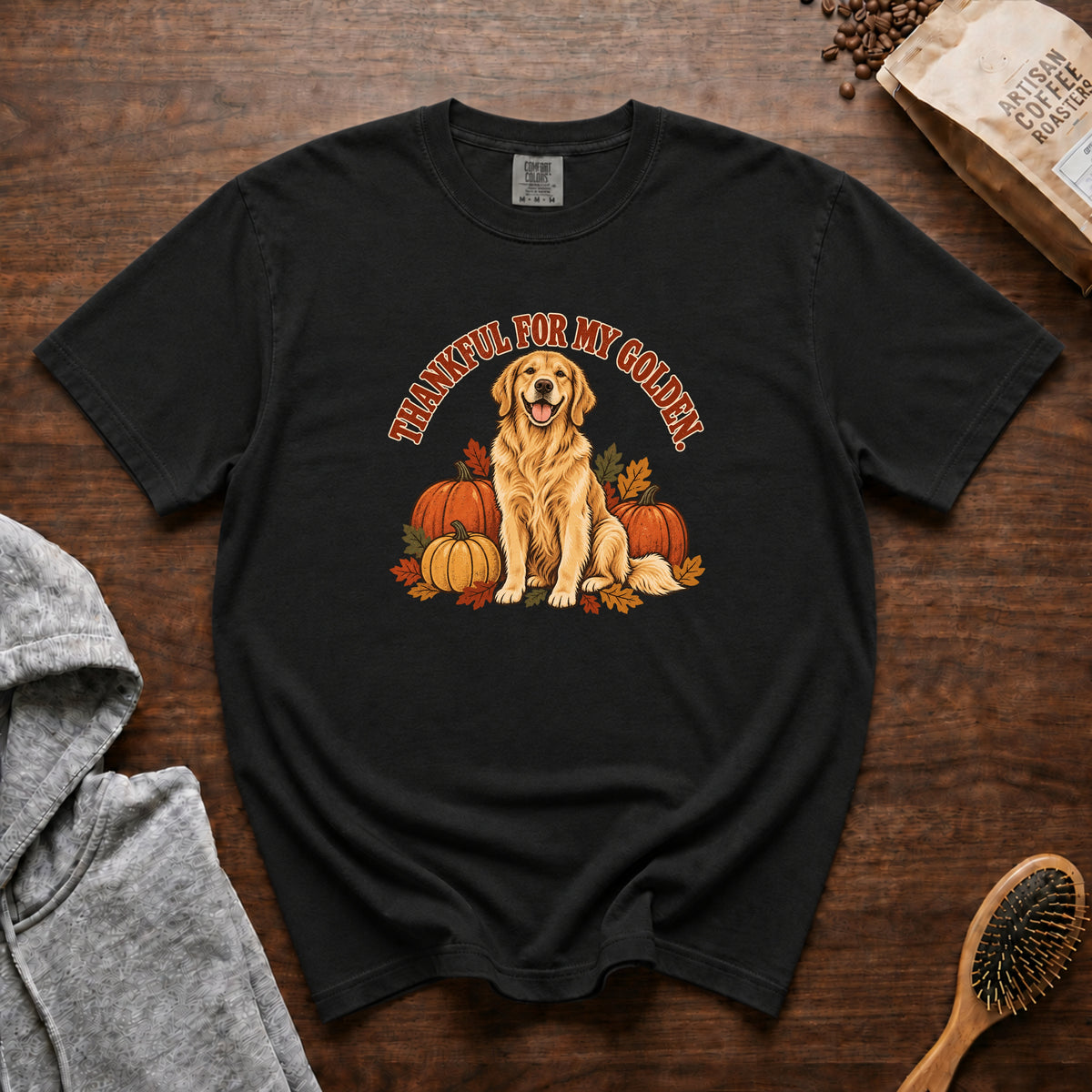 Thankful For My Golden T-Shirt — Black