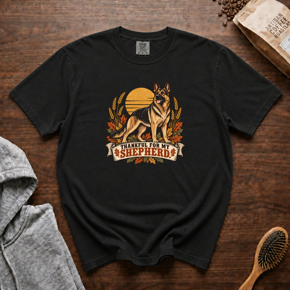 Thankful For My Shepherd T-Shirt — Black