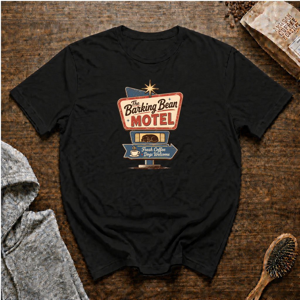 The Barking Bean Motel T-Shirt — Black