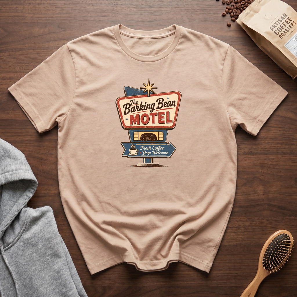 The Barking Bean Motel T-Shirt — Ivory