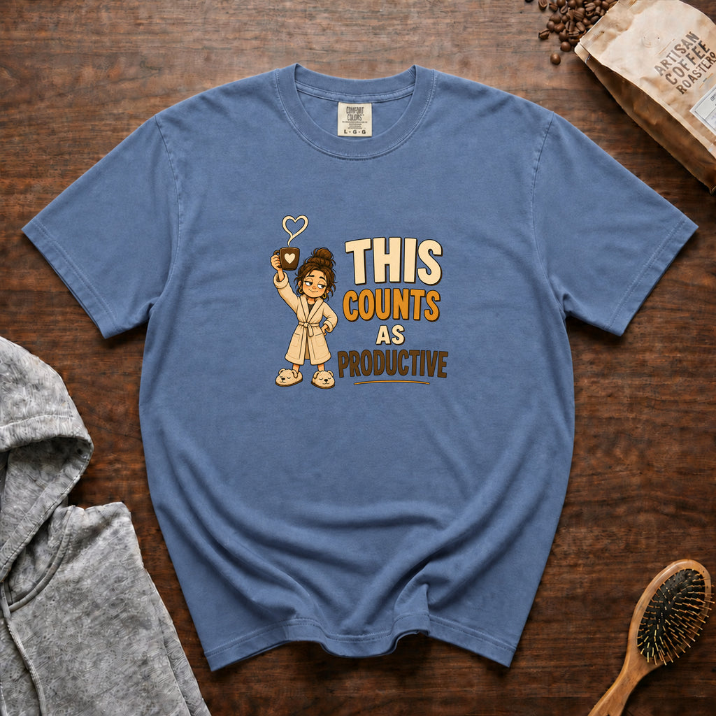This Counts As Productive T-Shirt — Blue Jean