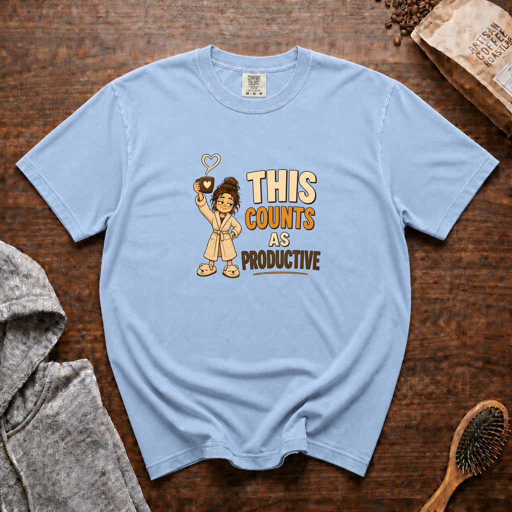 This Counts As Productive T-Shirt — Chambray
