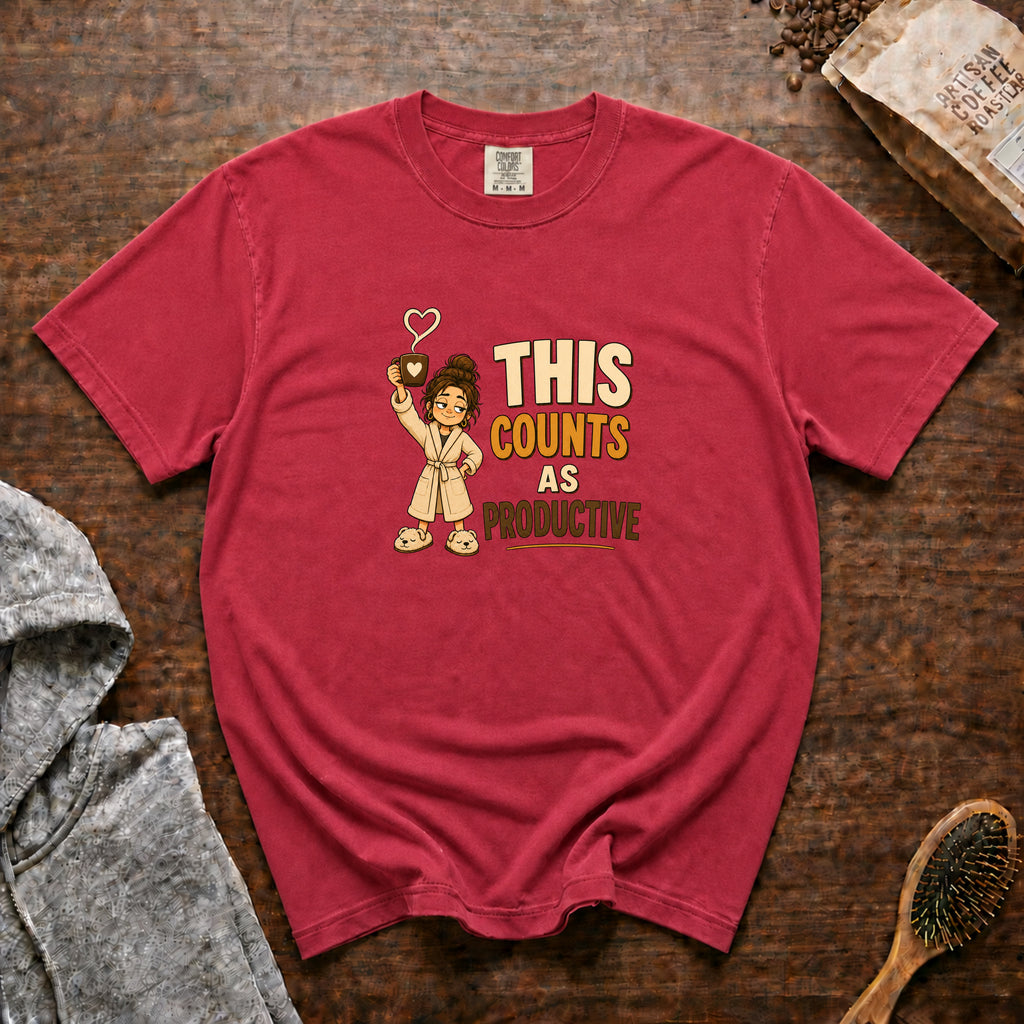 This Counts As Productive T-Shirt — Crimson