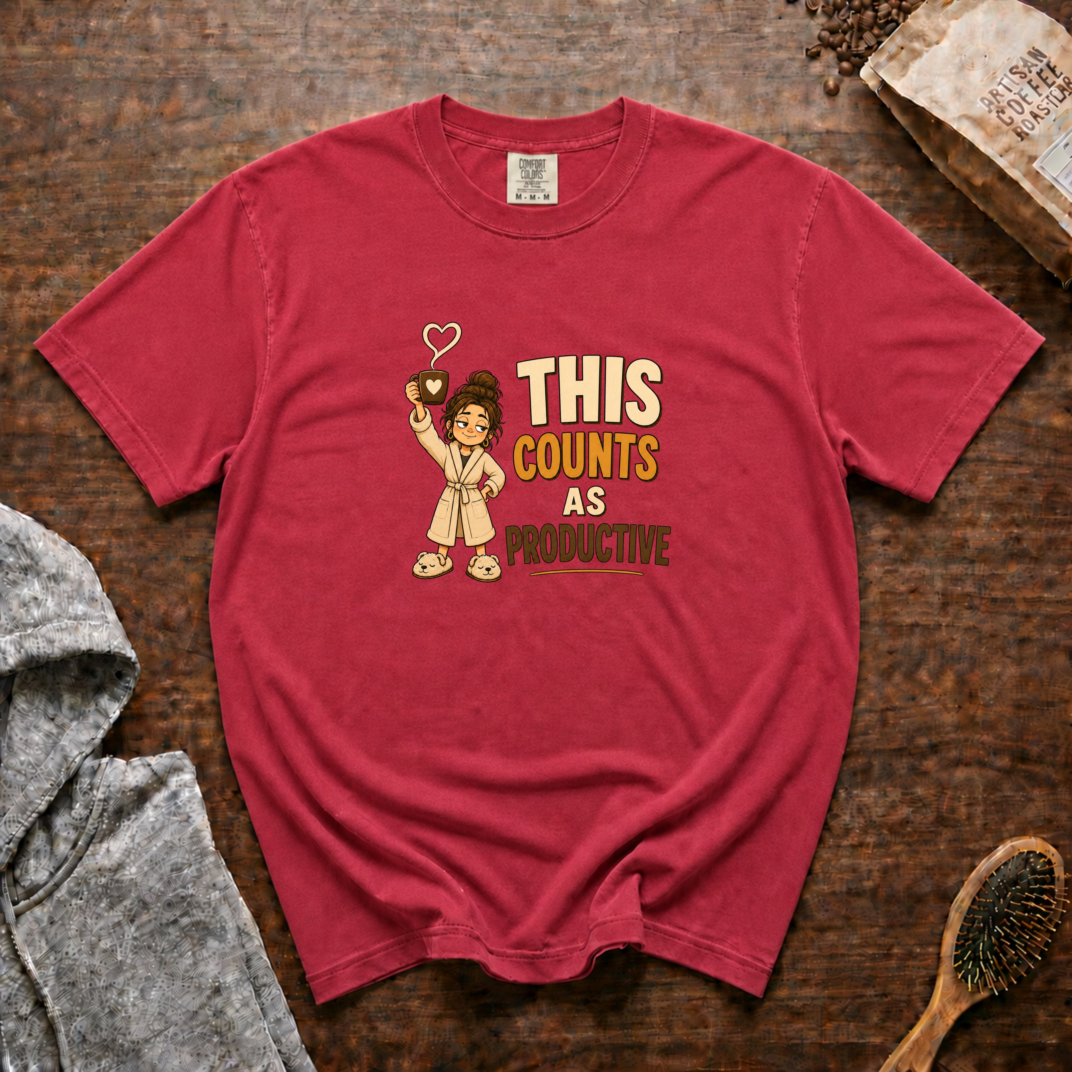 This Counts As Productive T-Shirt — Crimson