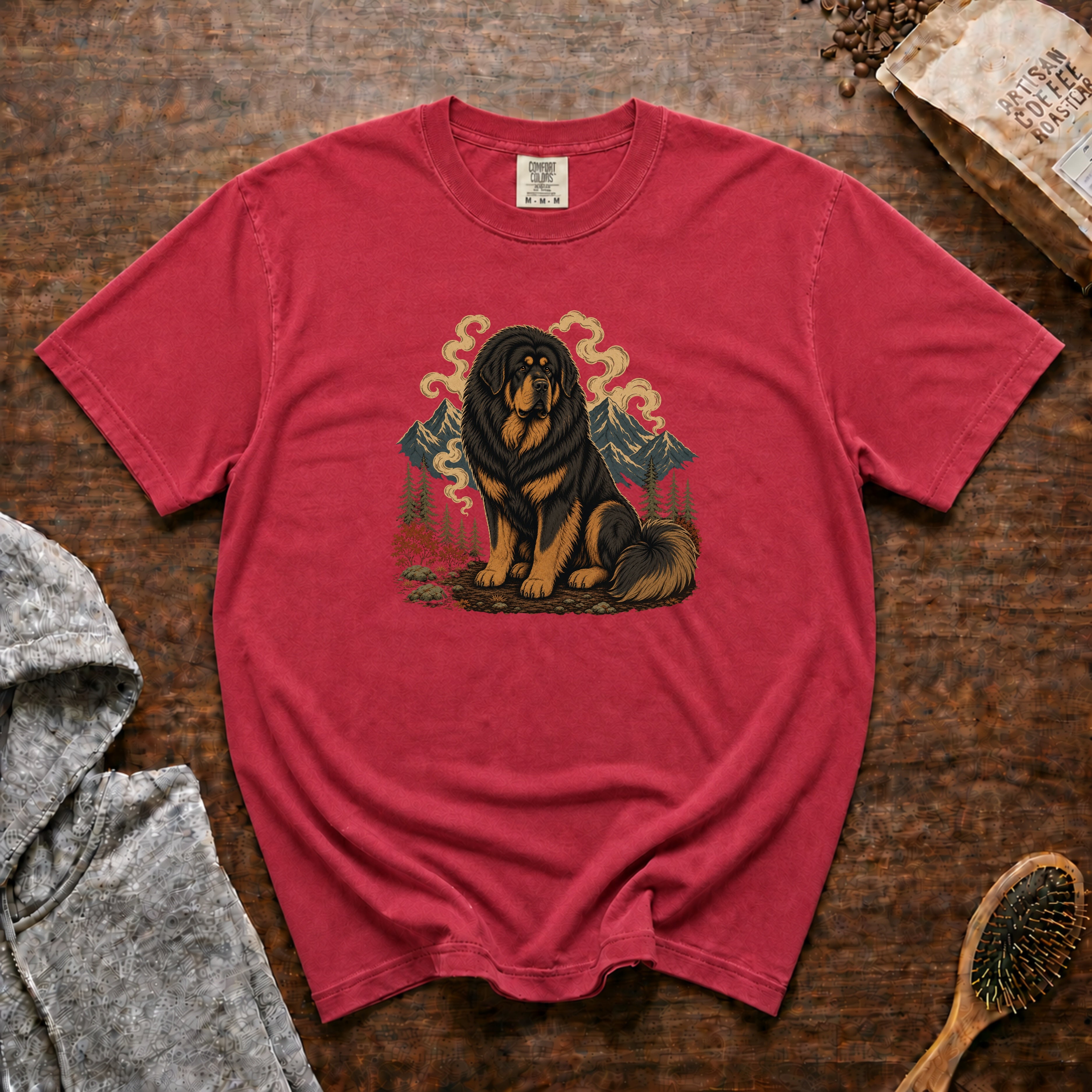 Tibetan Mastiff T-Shirt — Crimson