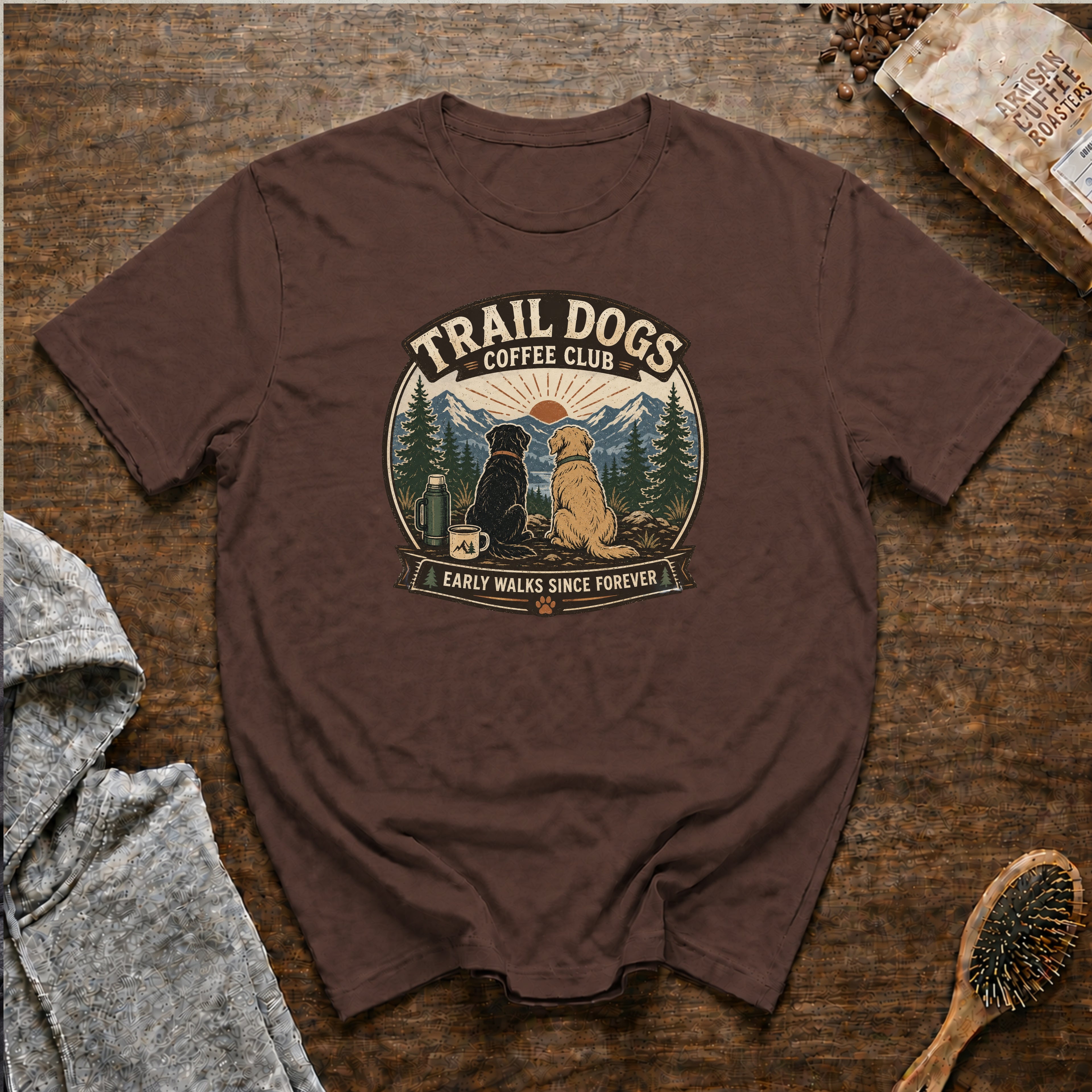 Trail Dogs Coffee Club T-Shirt — Espresso