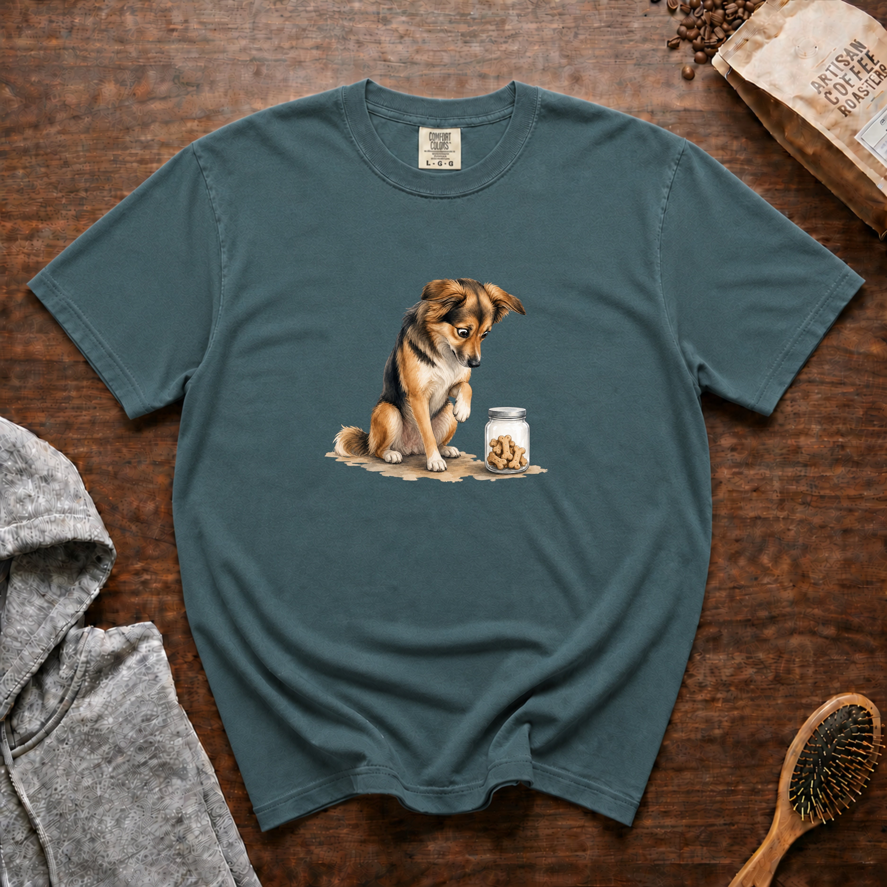 Treat Jar Focus T-Shirt — Blue Spruce