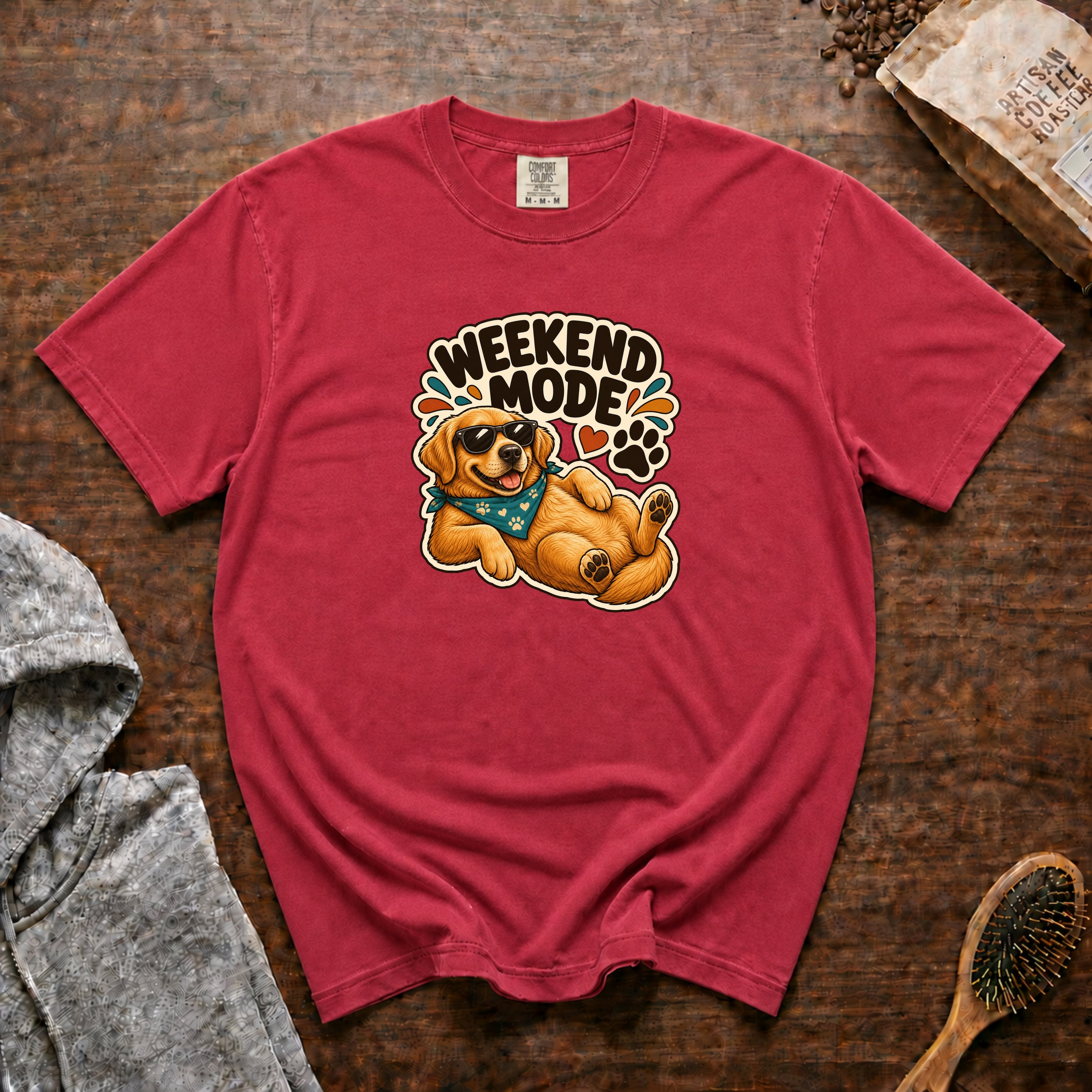 Weekend Mode T-Shirt — Crimson