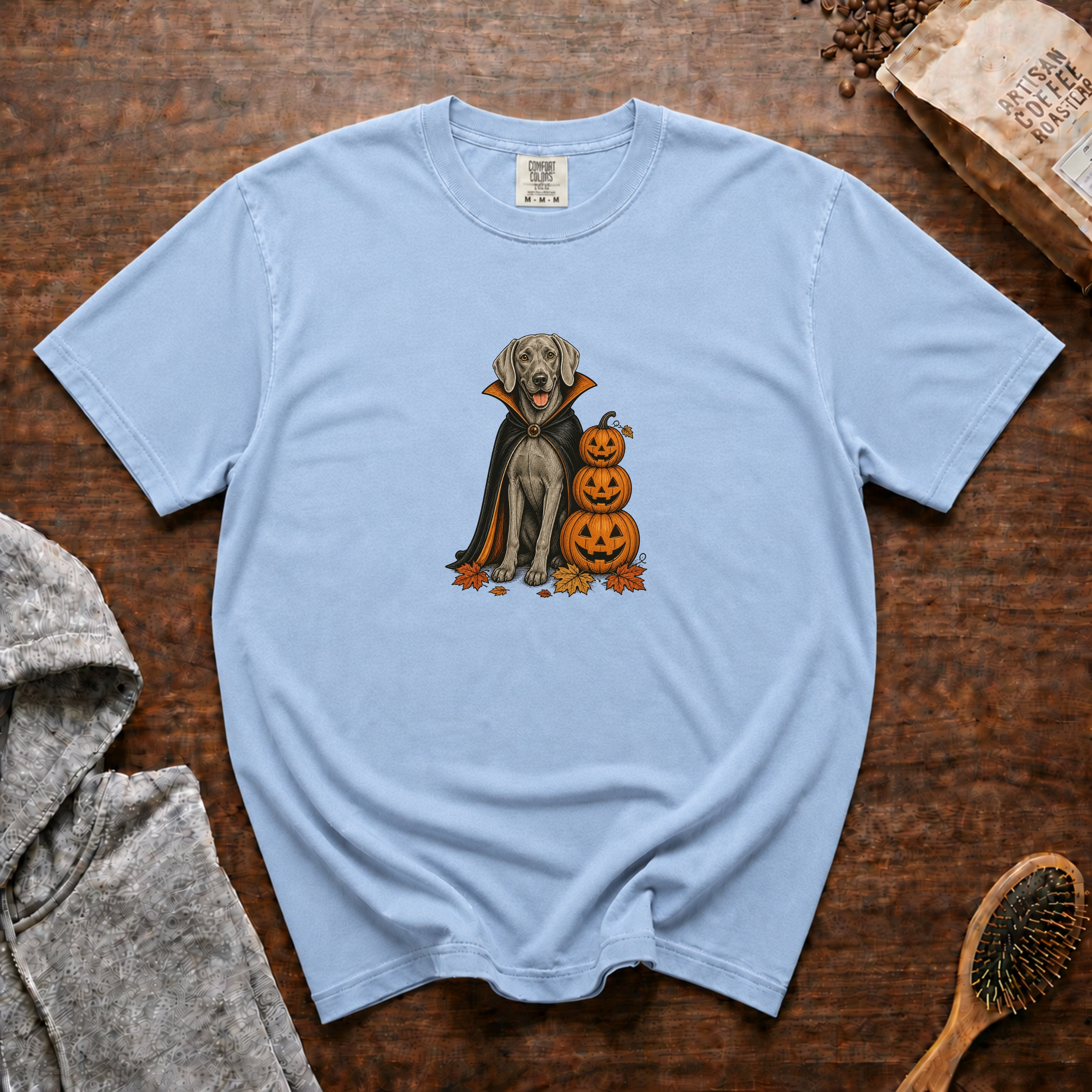 Weimaraner Halloween T-Shirt — Chambray