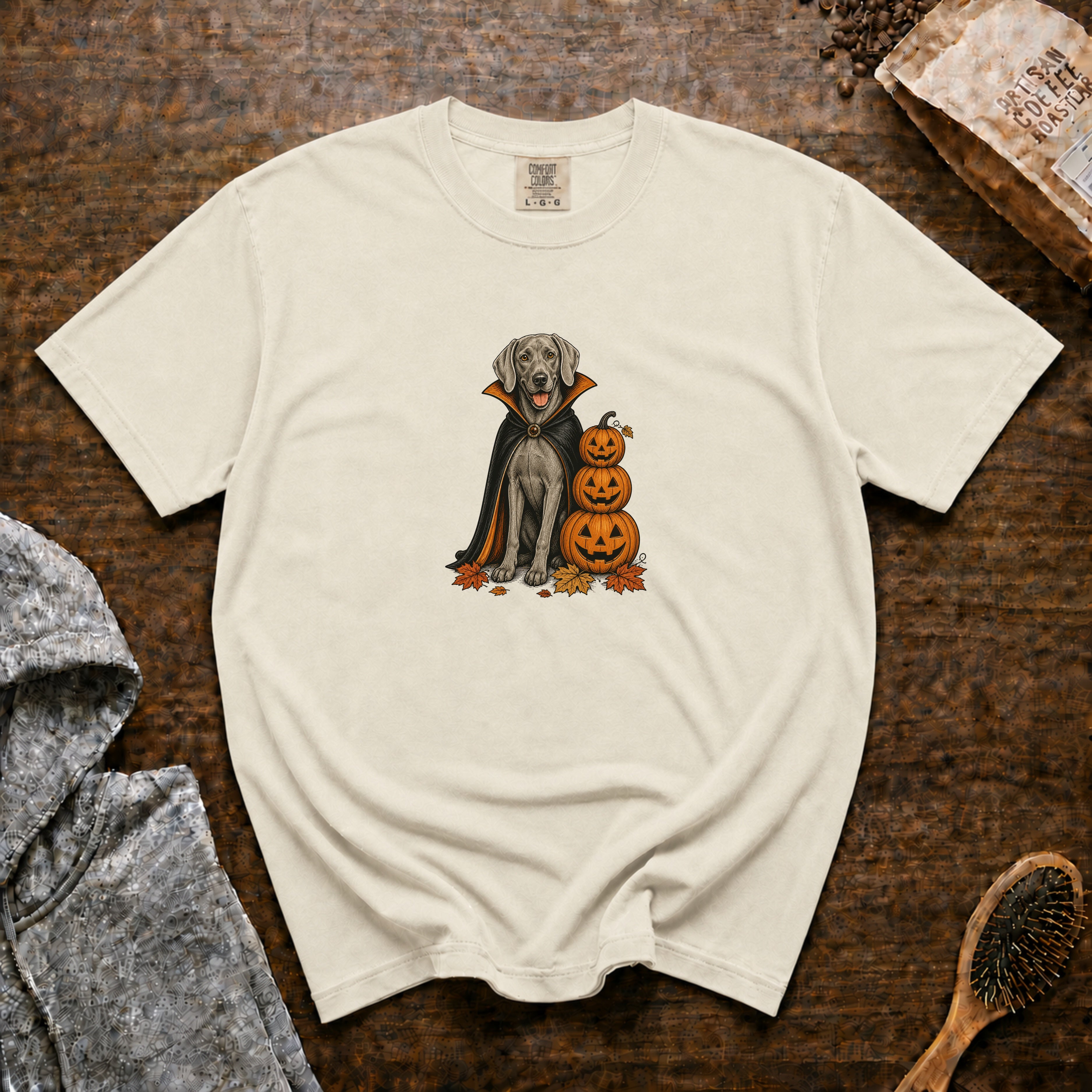 Weimaraner Halloween T-Shirt — Ivory