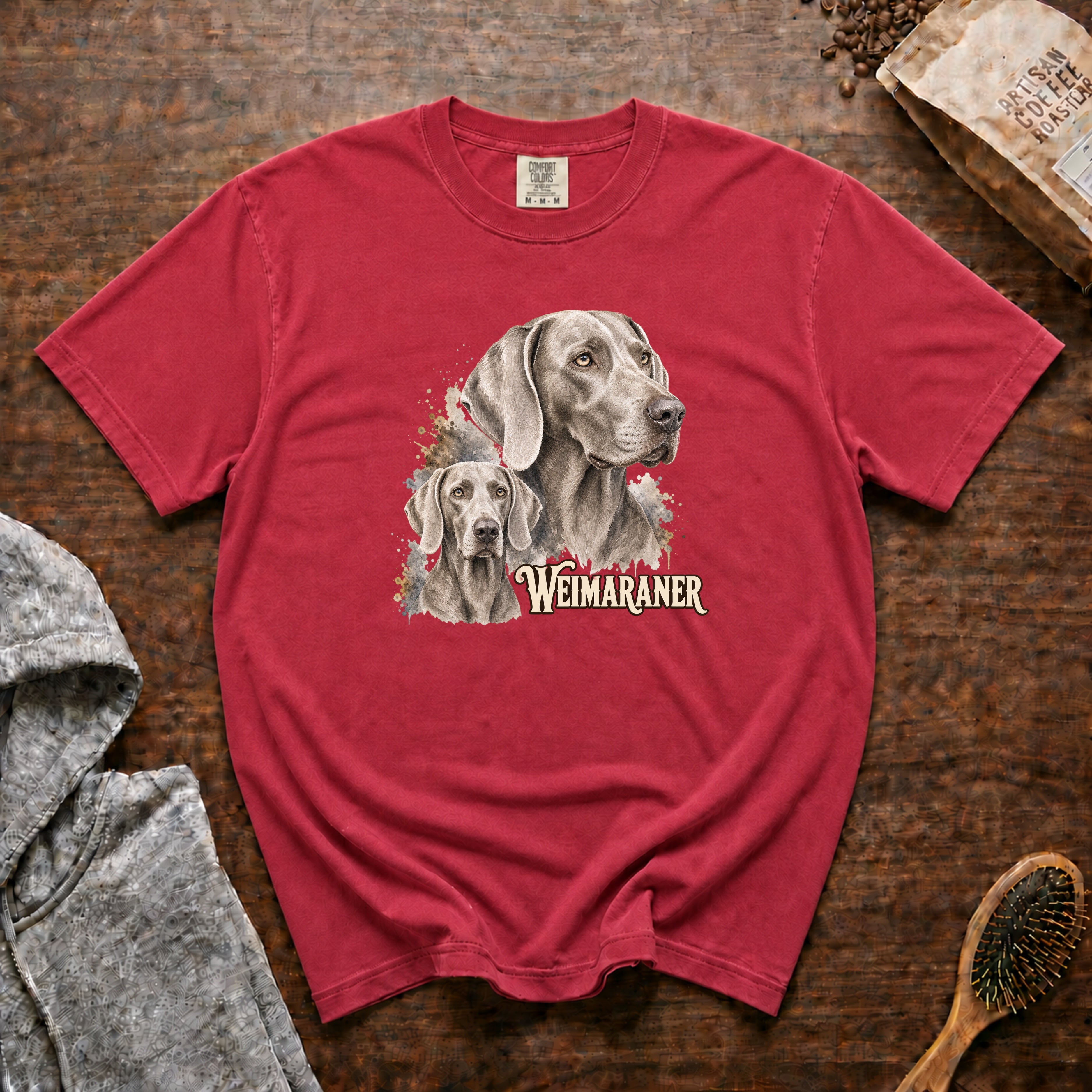Weimaraner T-Shirt — Crimson