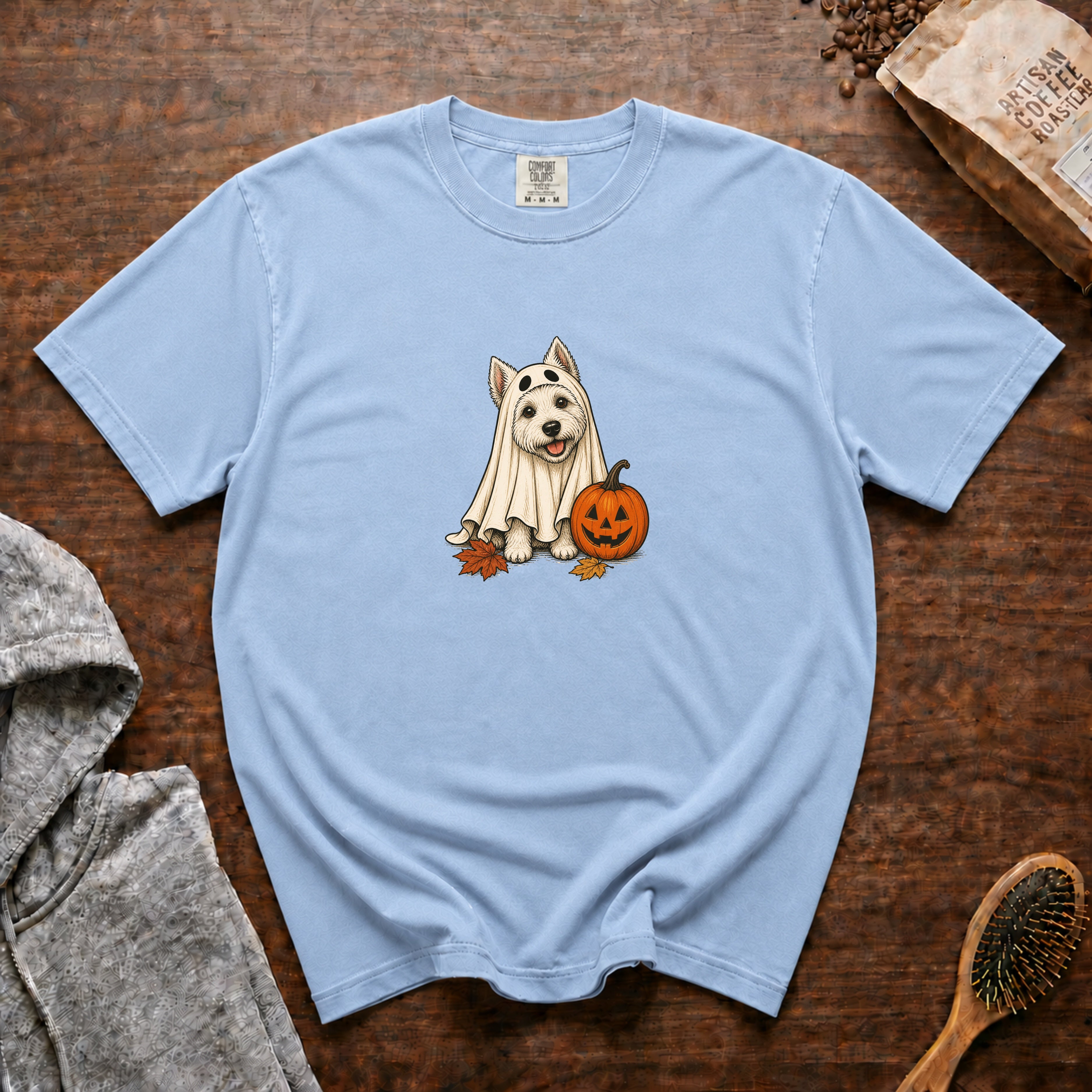 West Highland White Terrier Halloween T-Shirt — Chambray