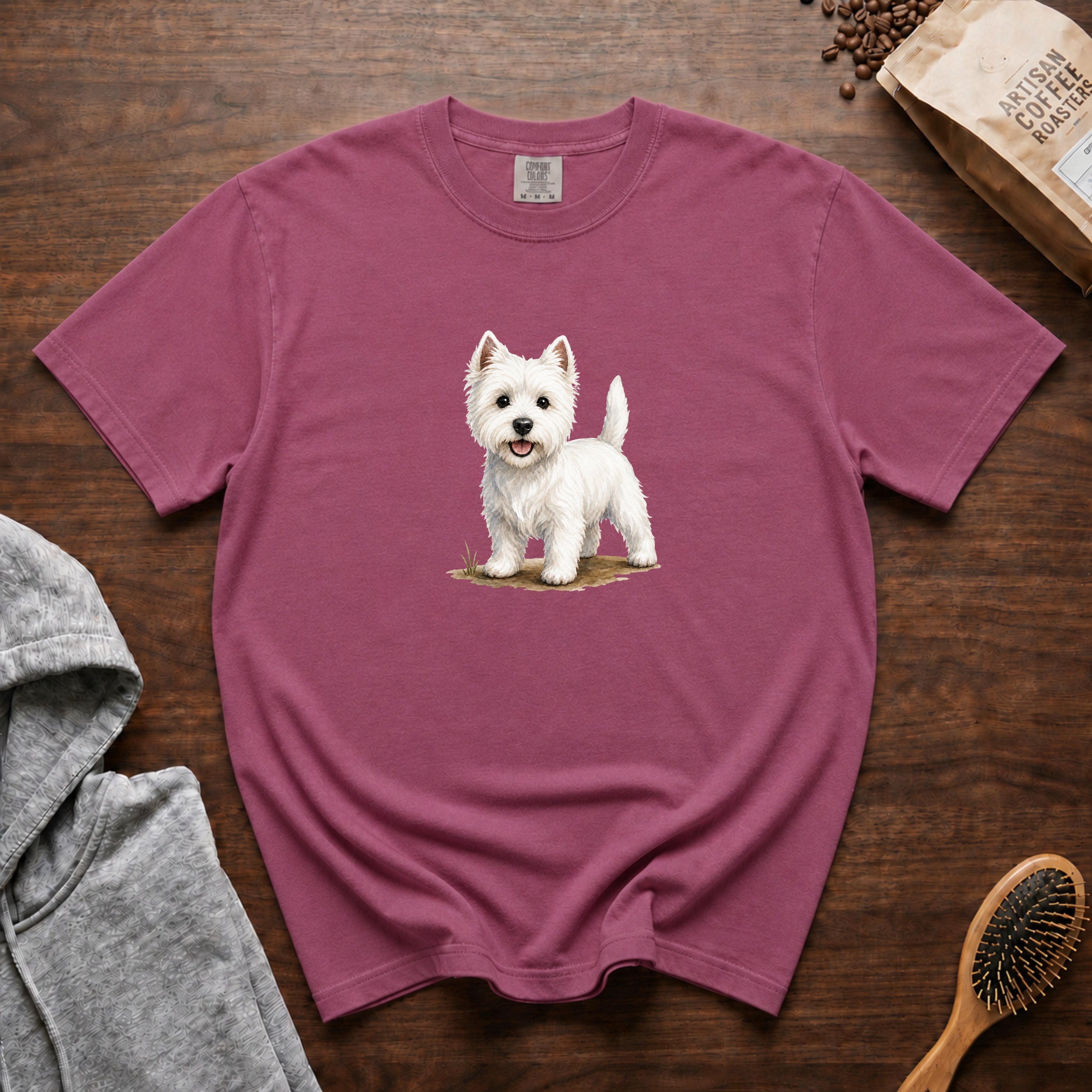 Westie Bright Eyed T-Shirt — Berry