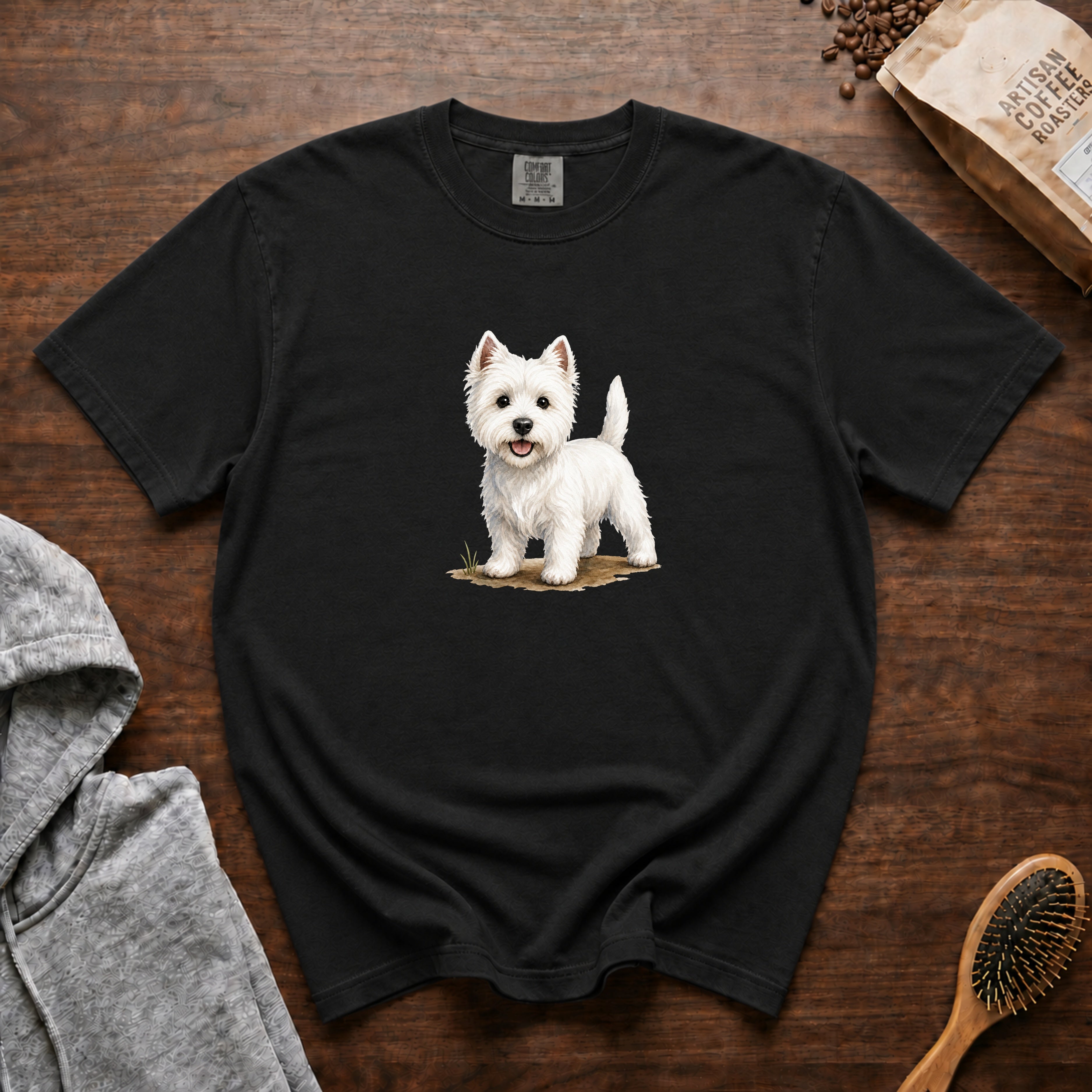 Westie Bright Eyed T-Shirt — Black