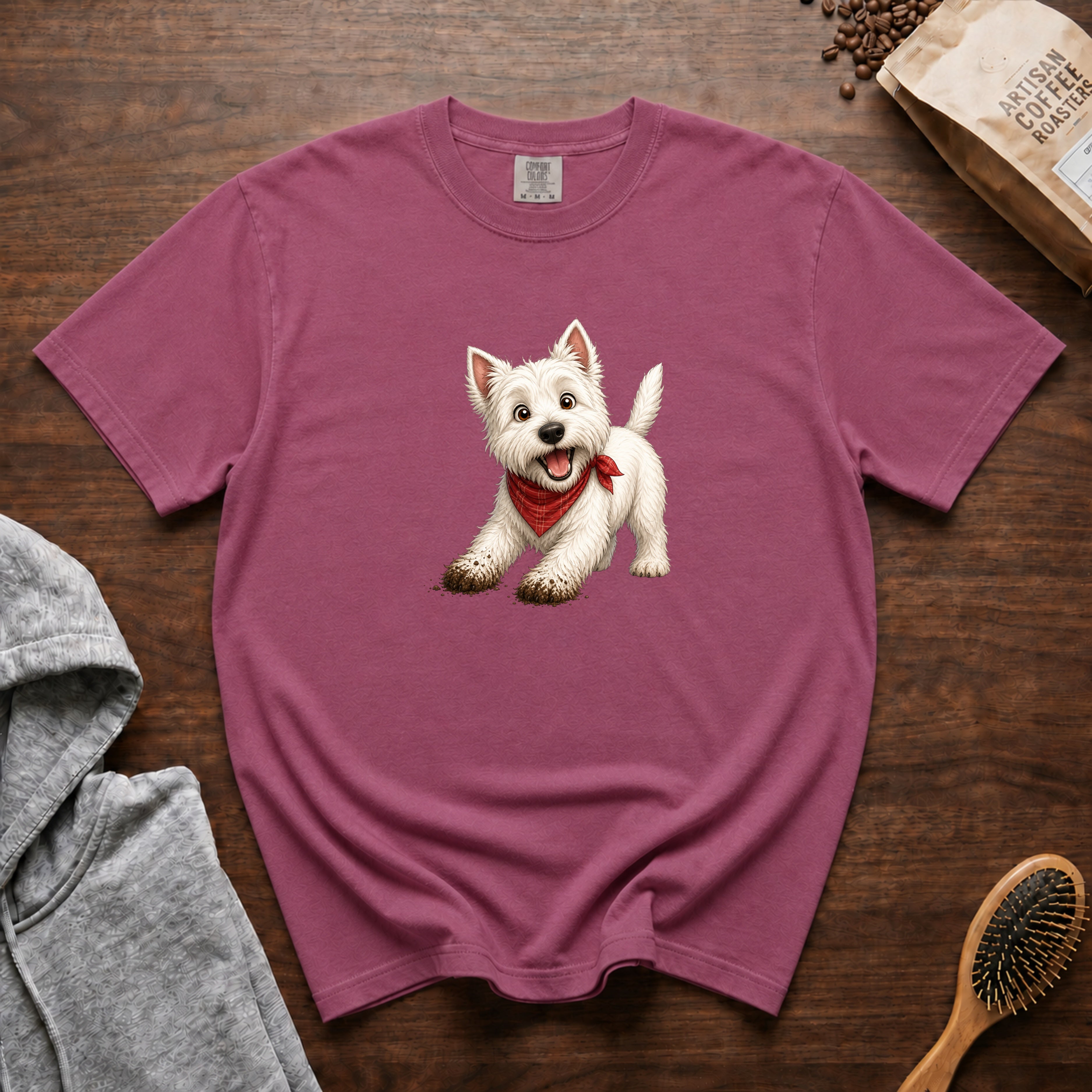 Westie Digger T-Shirt — Berry