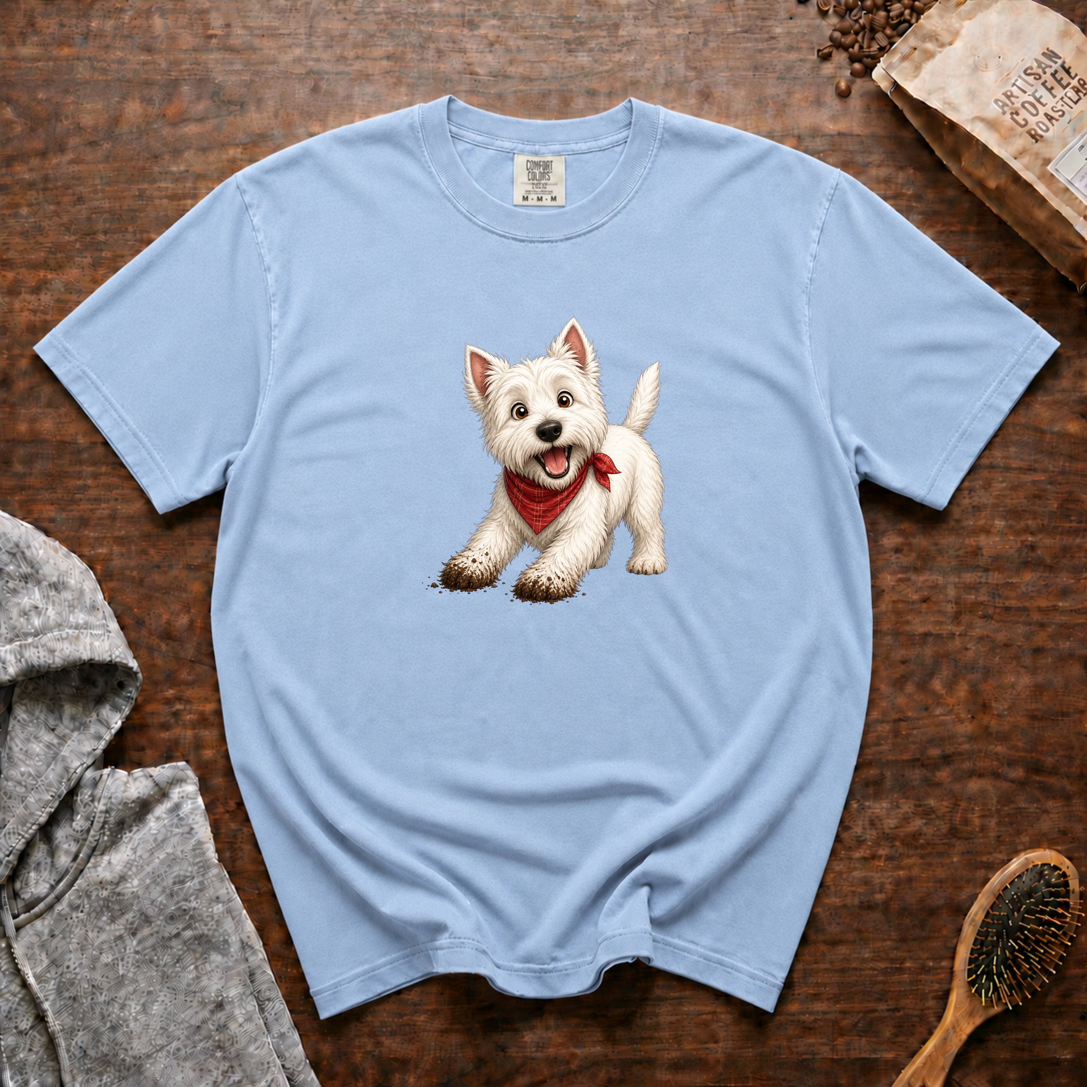 Westie Digger T-Shirt — Chambray
