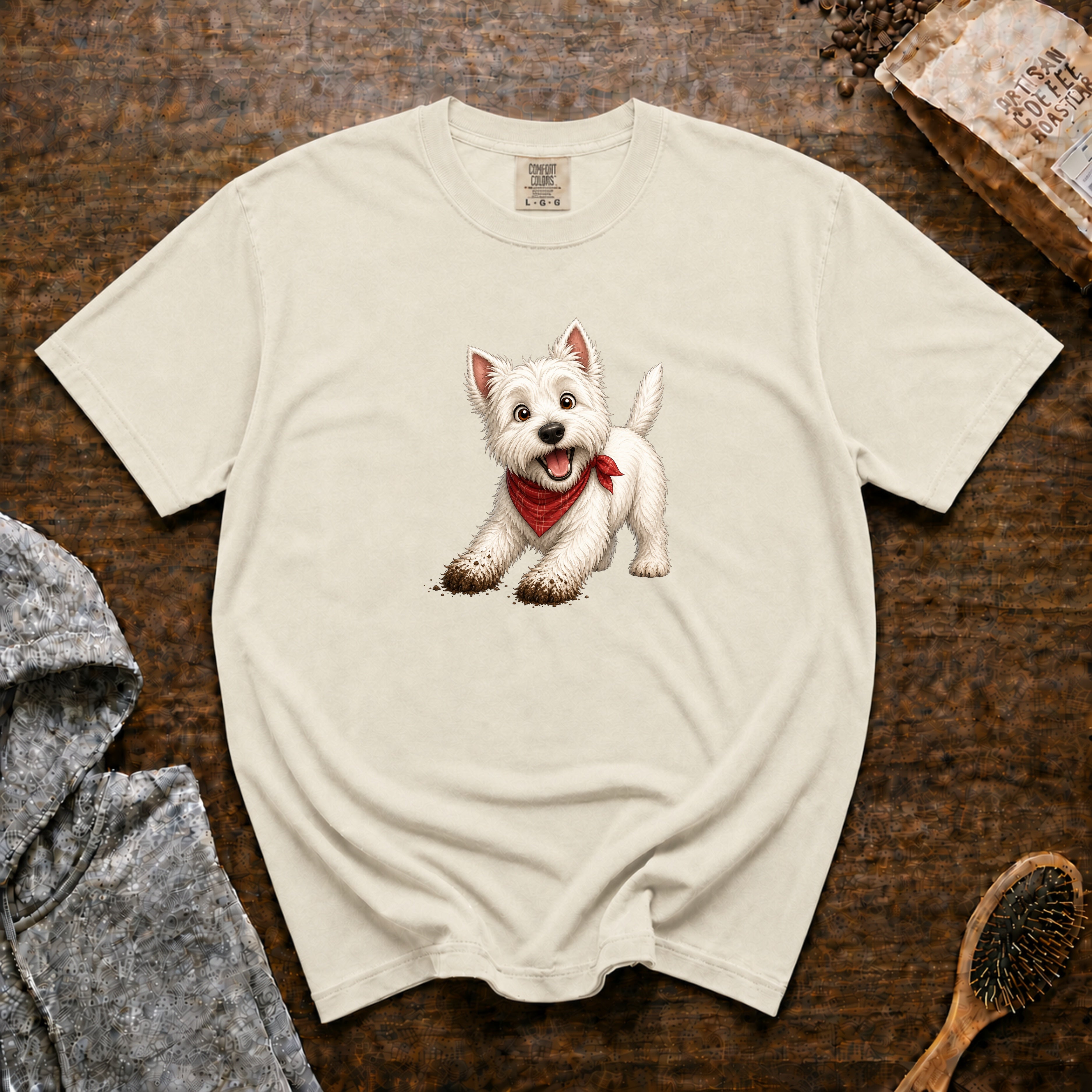 Westie Digger T-Shirt — Ivory