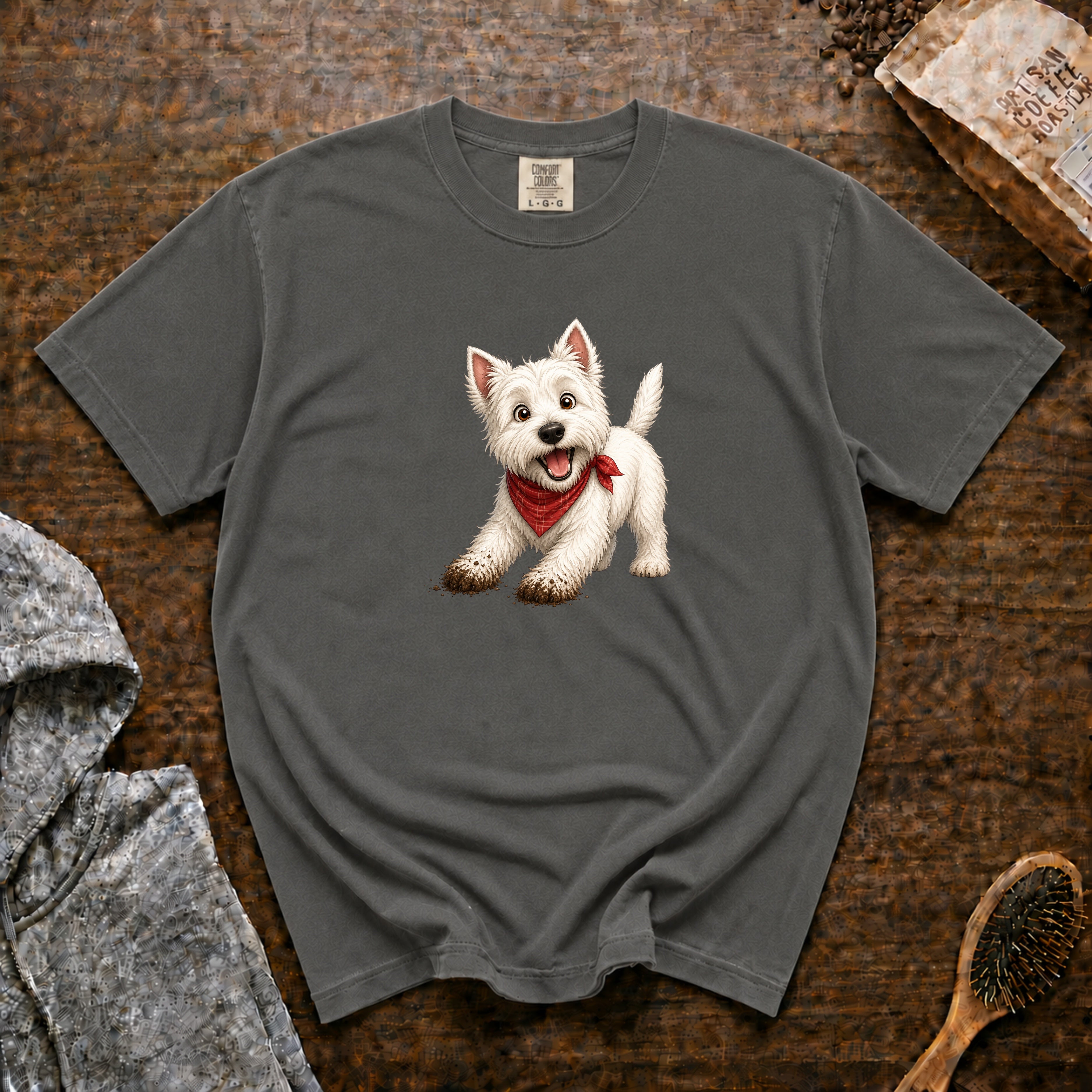 Westie Digger T-Shirt — Pepper
