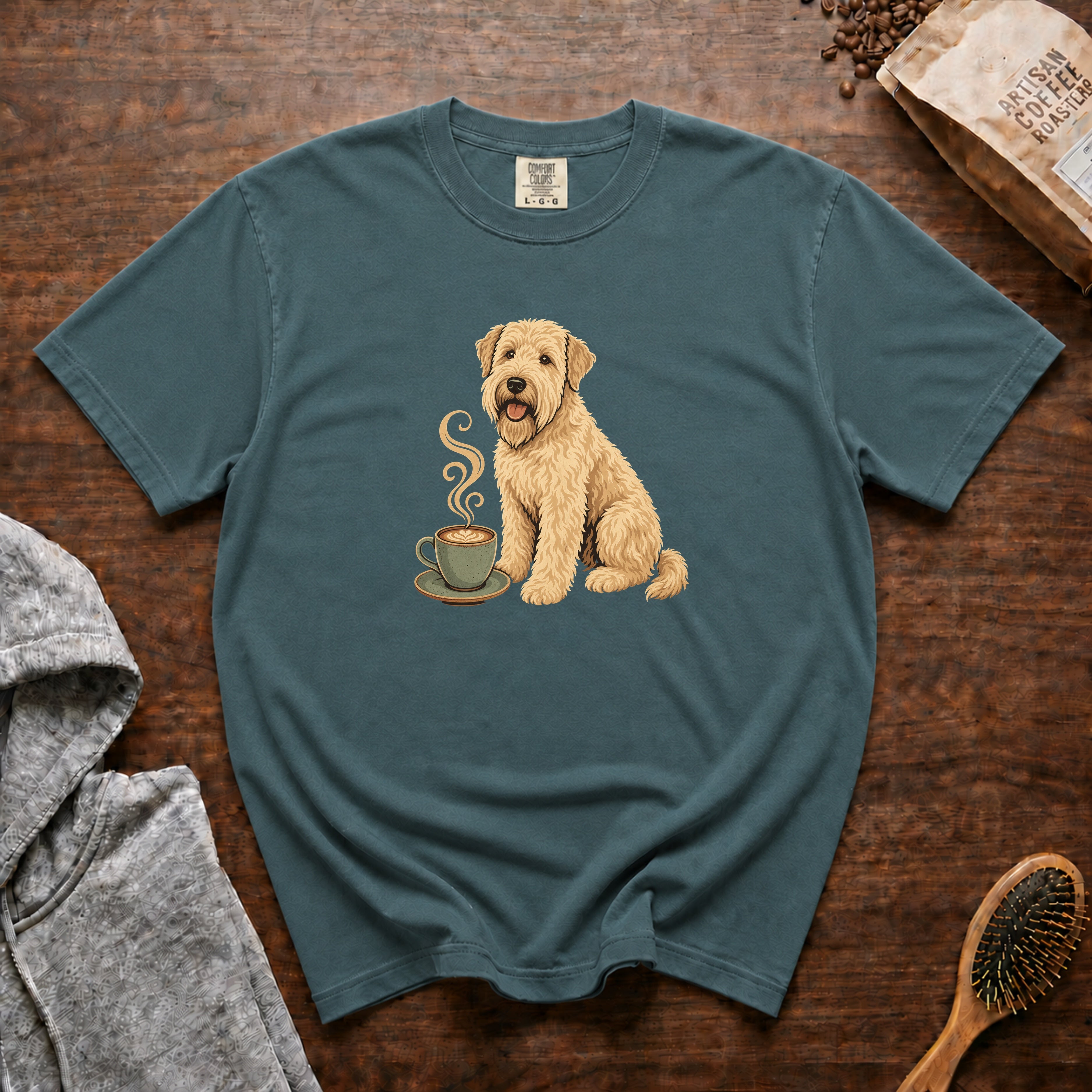 Wheaten Terrier T-Shirt — Blue Spruce