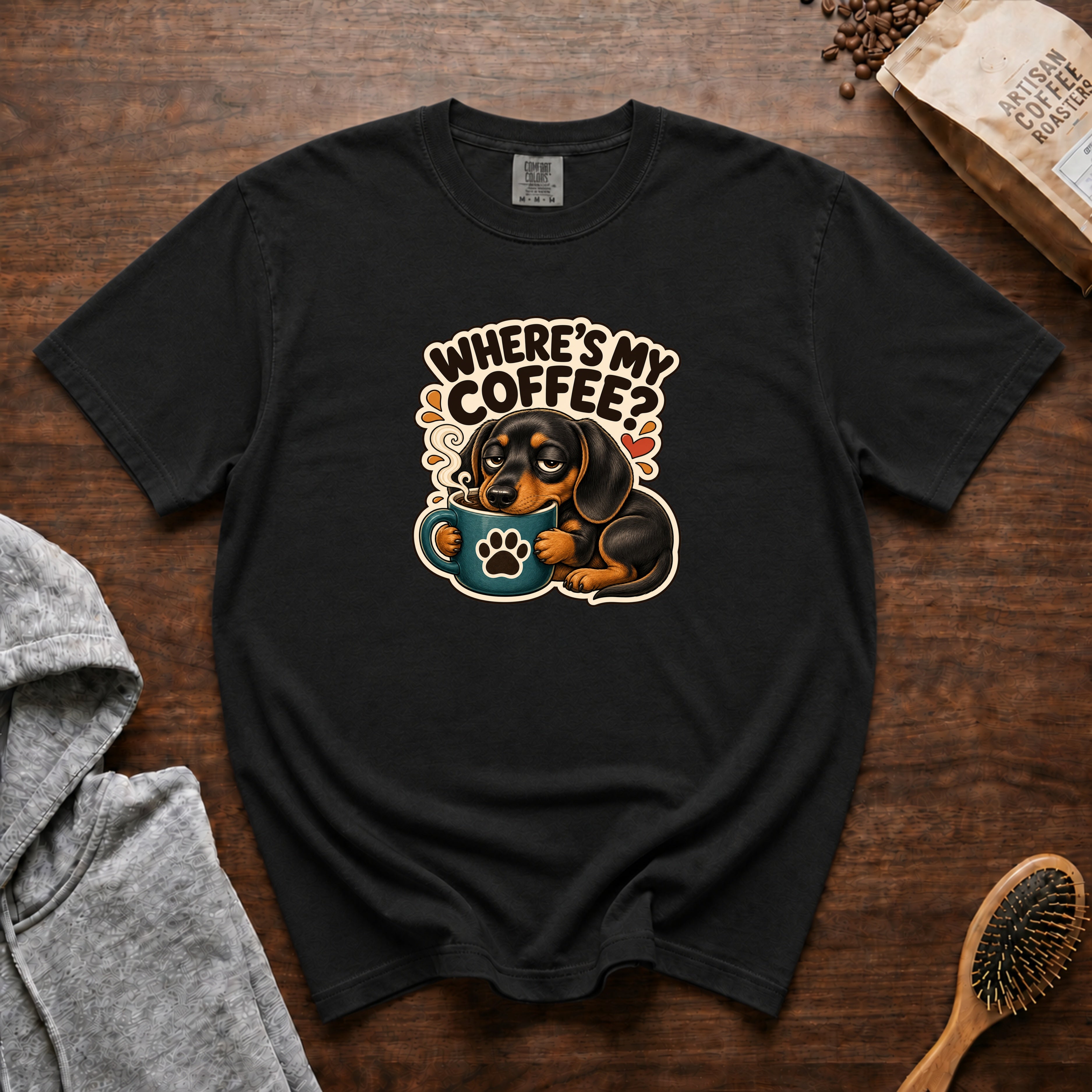 Where'S My Coffee T-Shirt — Black