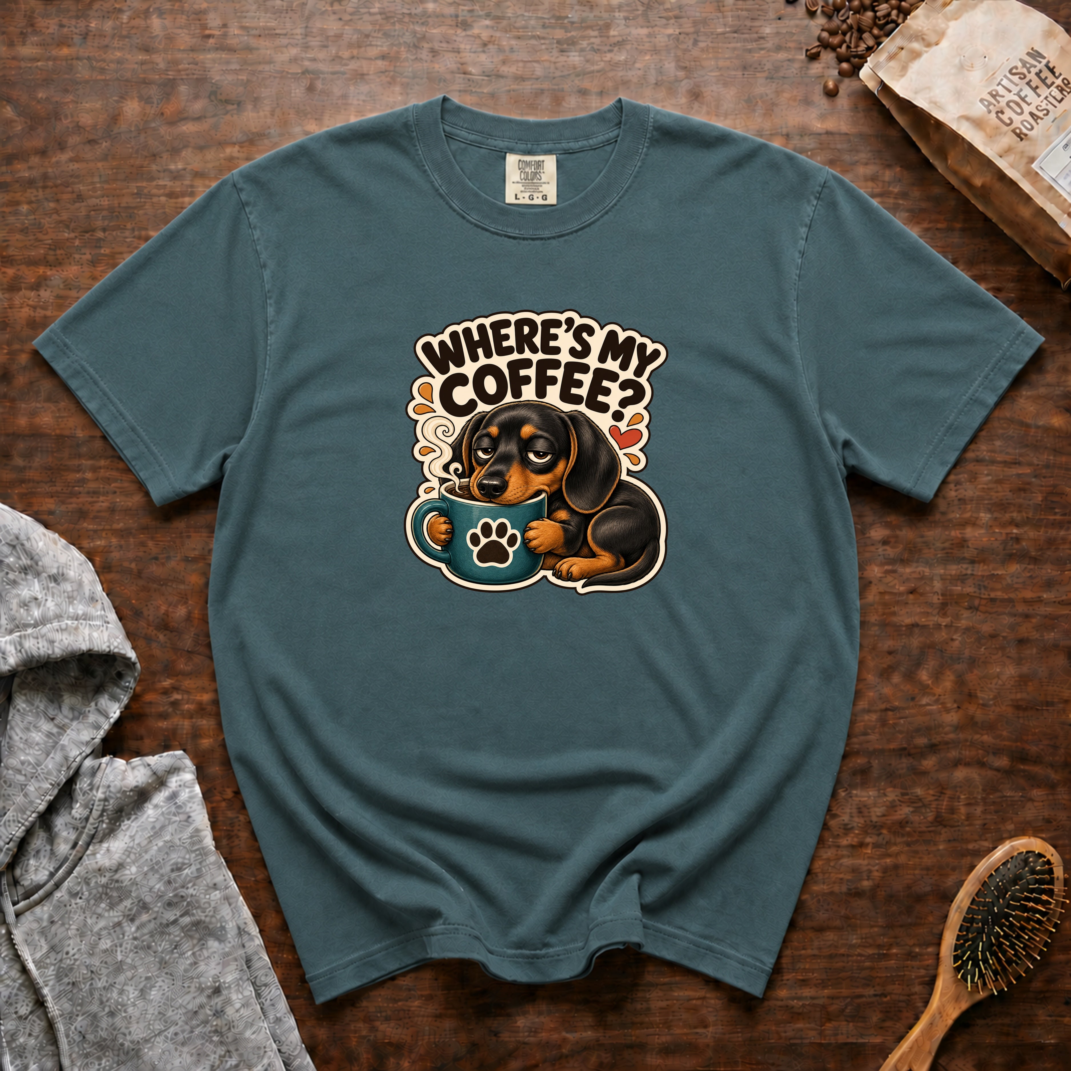 Where'S My Coffee T-Shirt — Blue Spruce