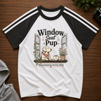 Window Seat Pup Brew Line Raglan Baby T-Shirt