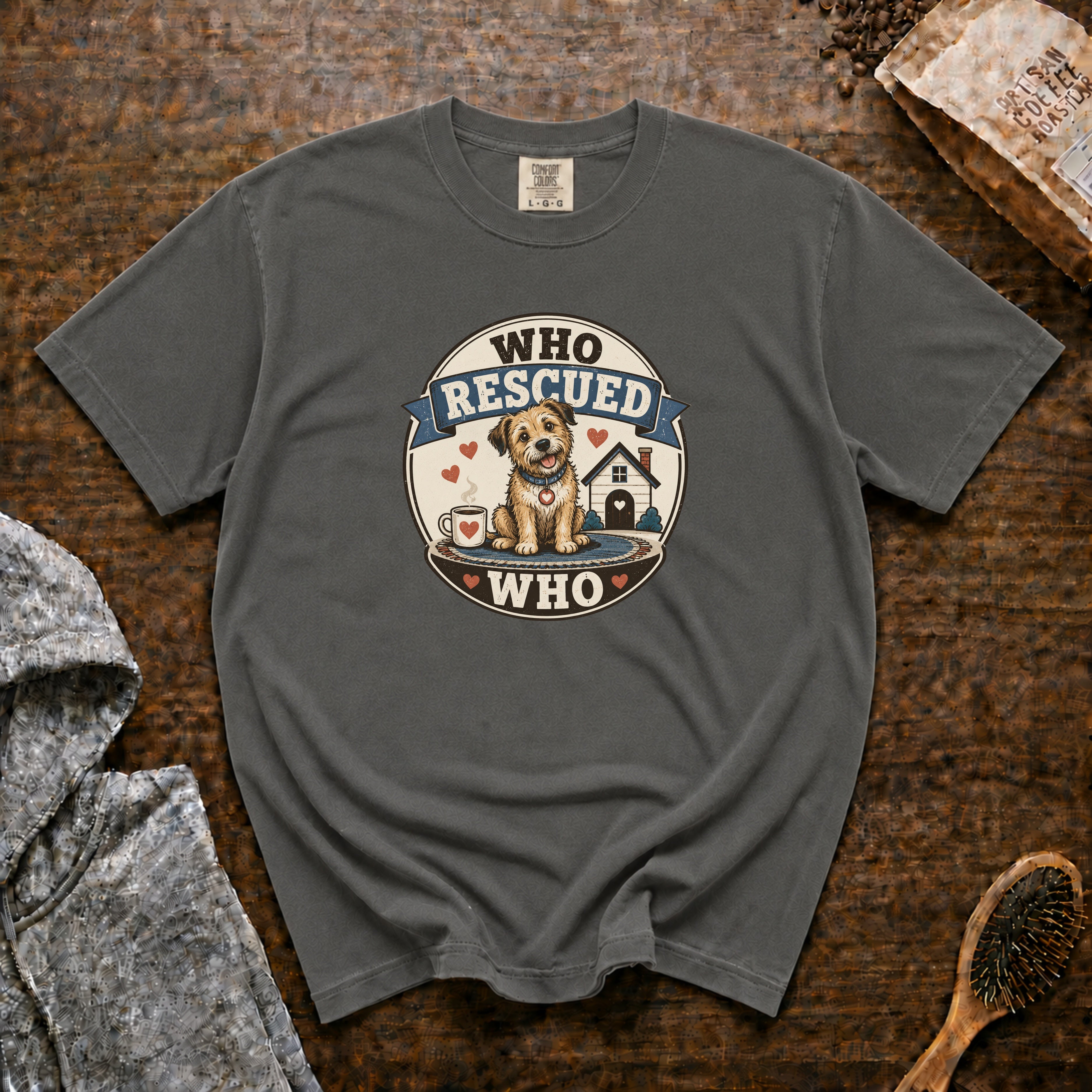 Who Rescued Who T-Shirt — Pepper