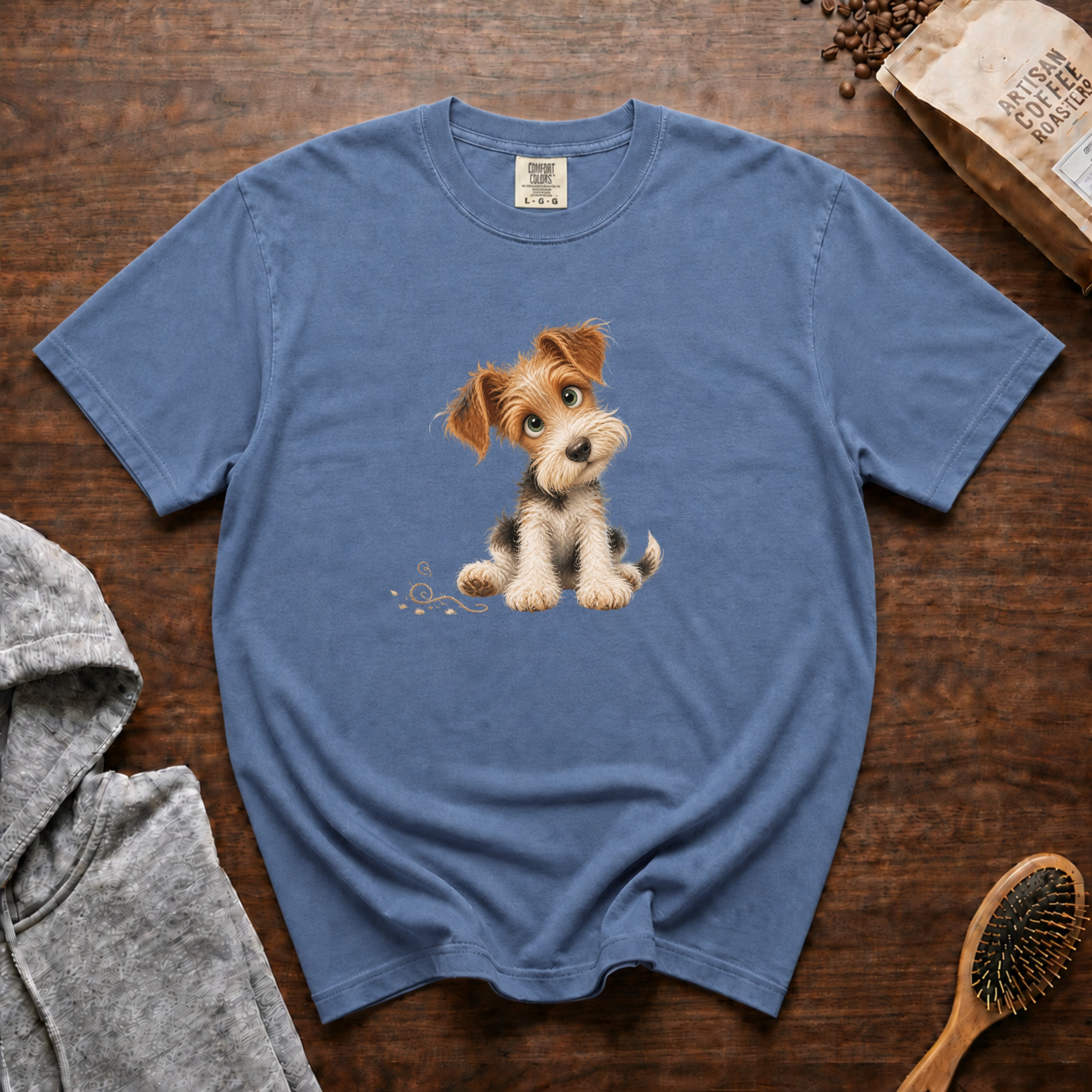 Wire Fox Terrier â String Along T-Shirt — Blue Jean