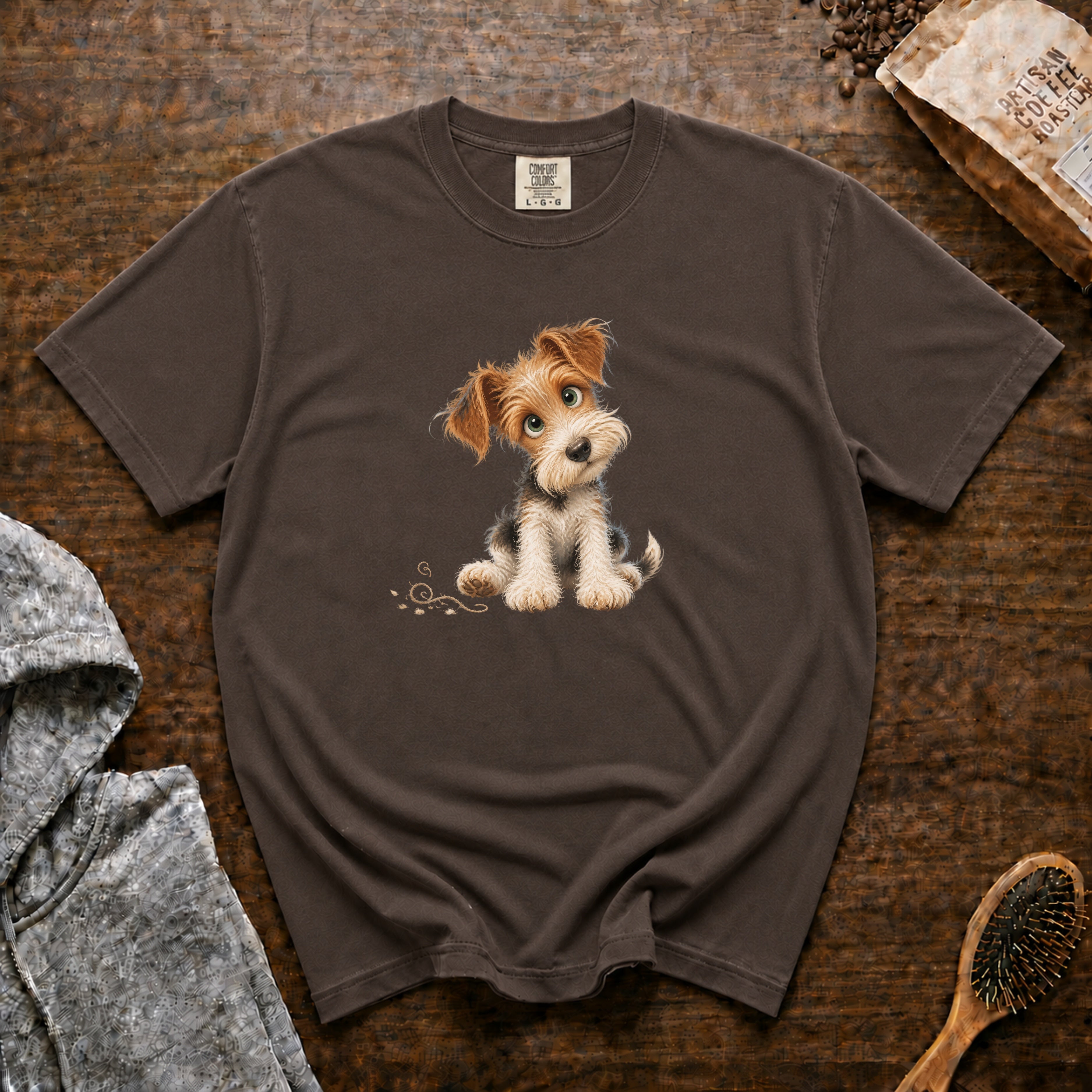 Wire Fox Terrier â String Along T-Shirt — Espresso