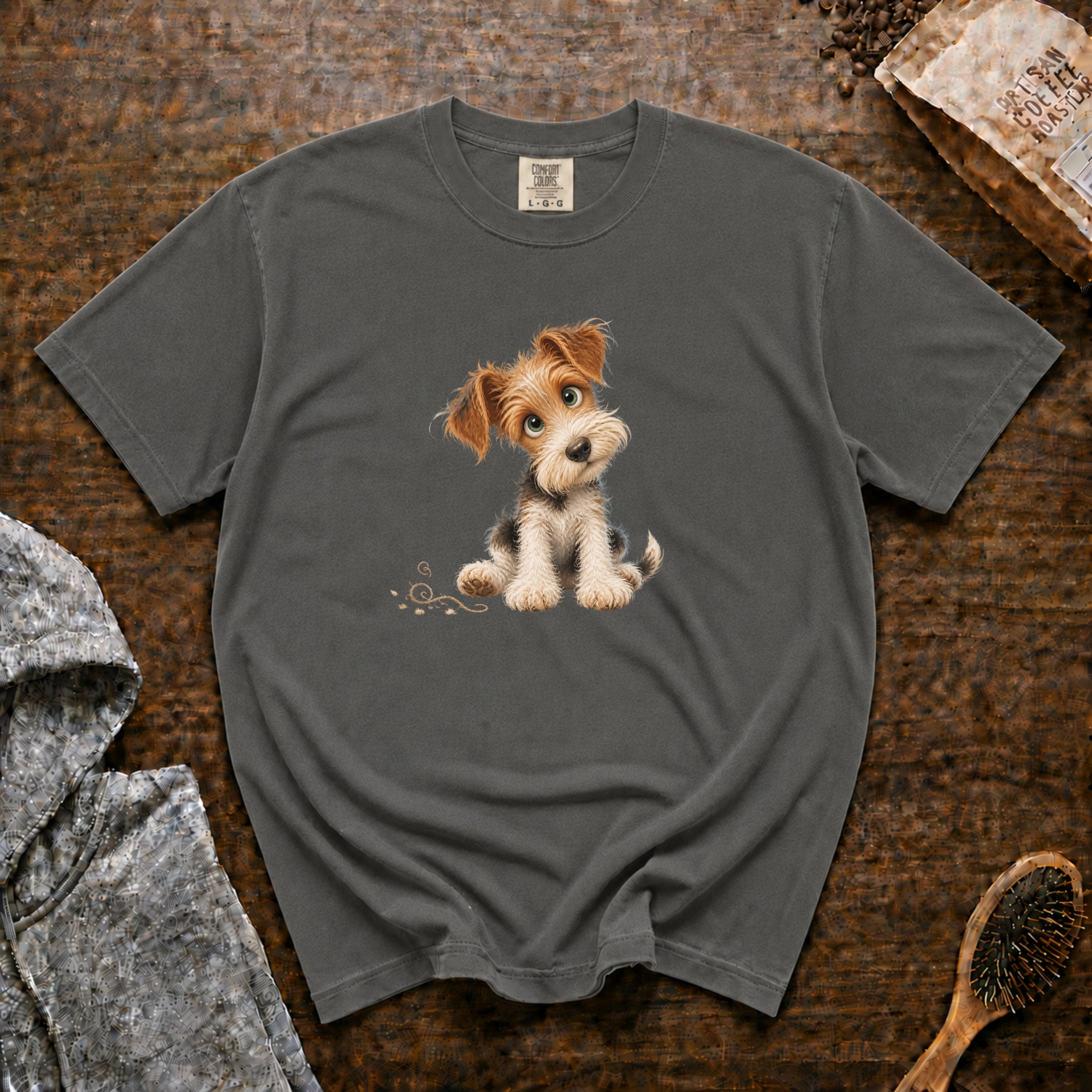 Wire Fox Terrier â String Along T-Shirt — Pepper