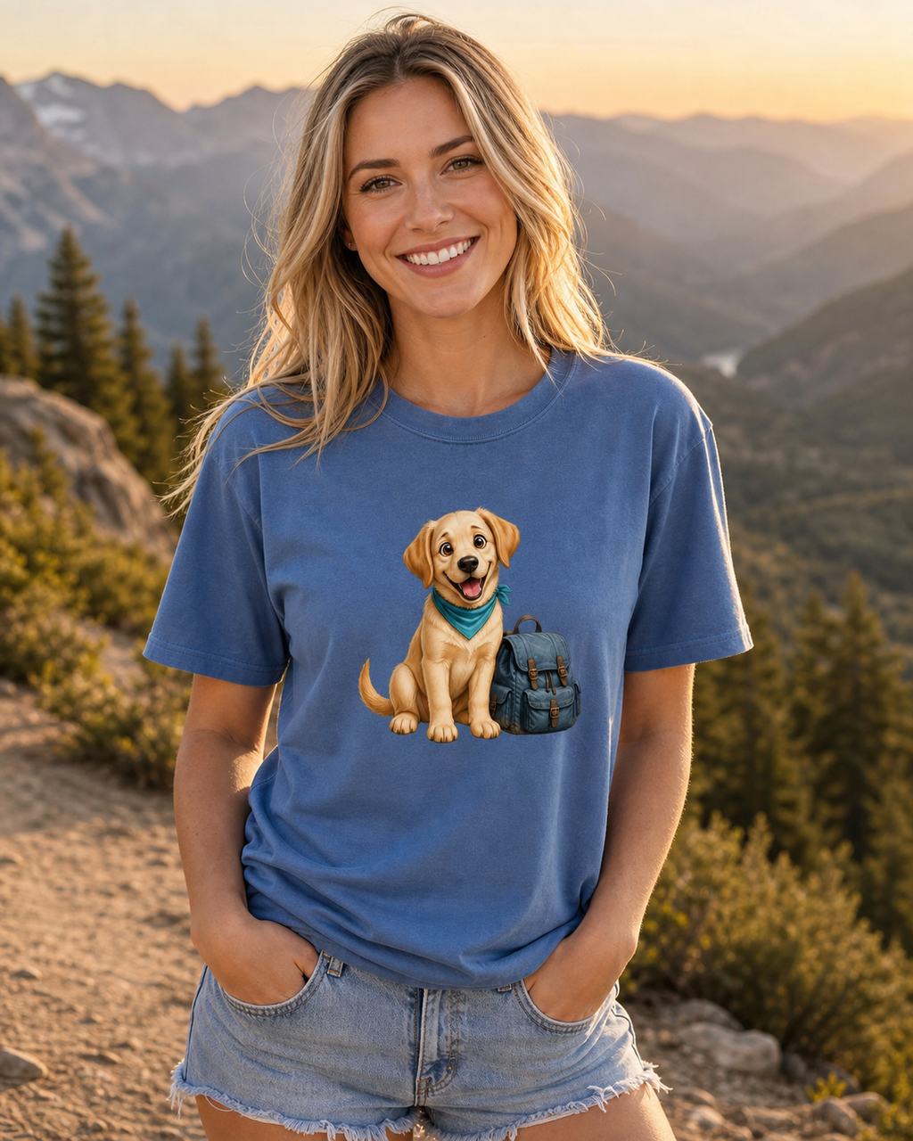 Yellow Lab Adventure Pack T-Shirt | Yellow Lab Dog Tee