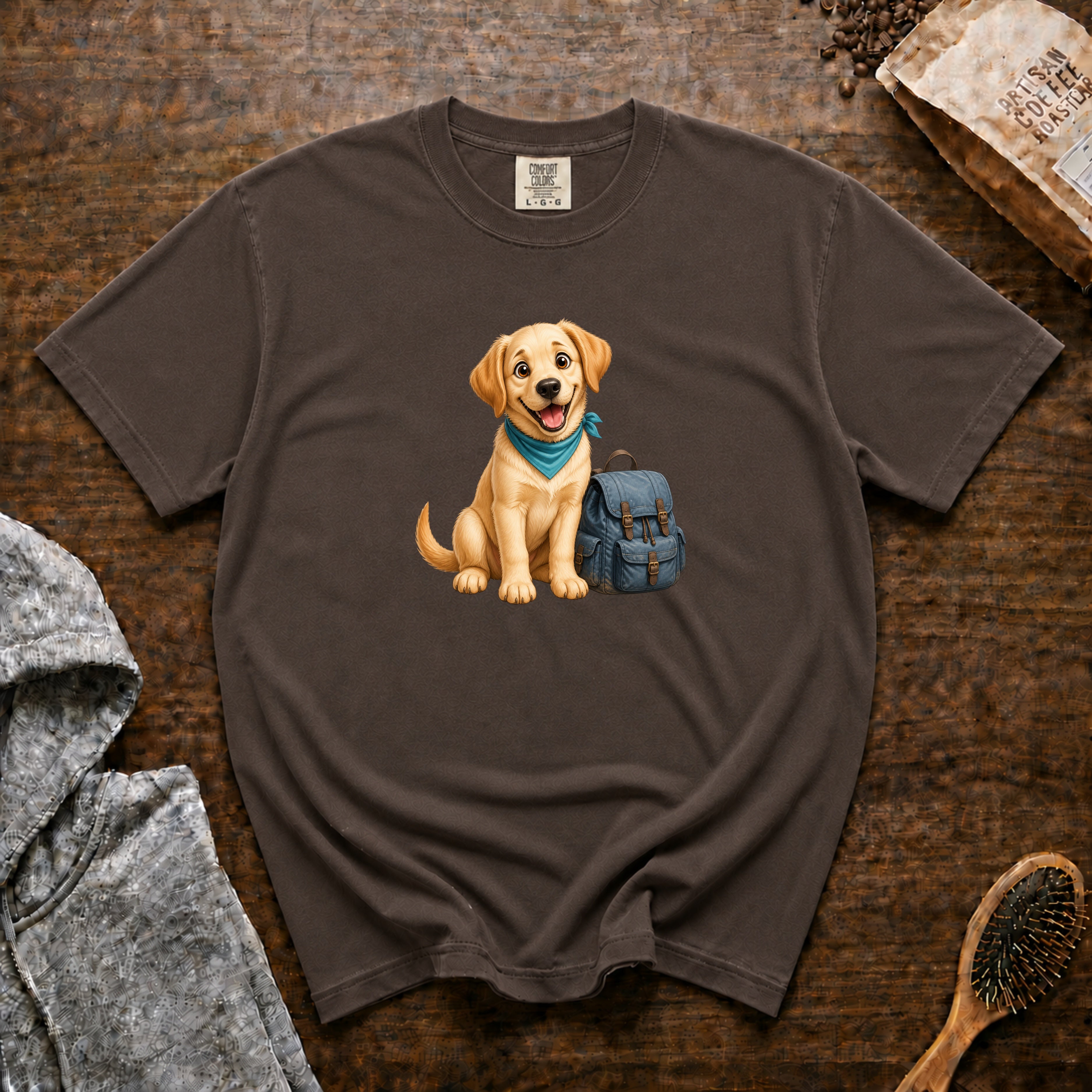 Yellow Lab Adventure Pack T-Shirt — Espresso