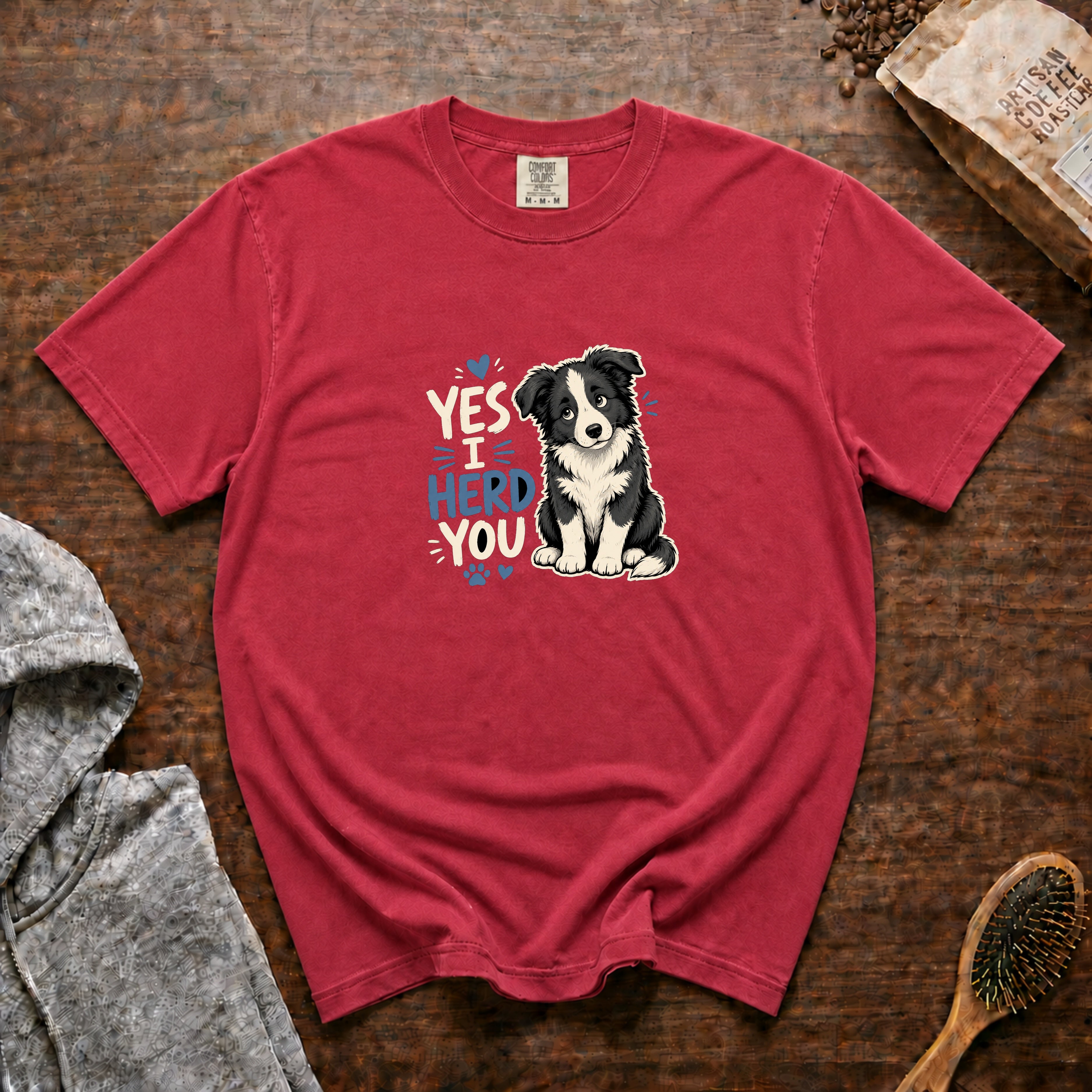 Yes I Herd You Transparent T-Shirt — Crimson