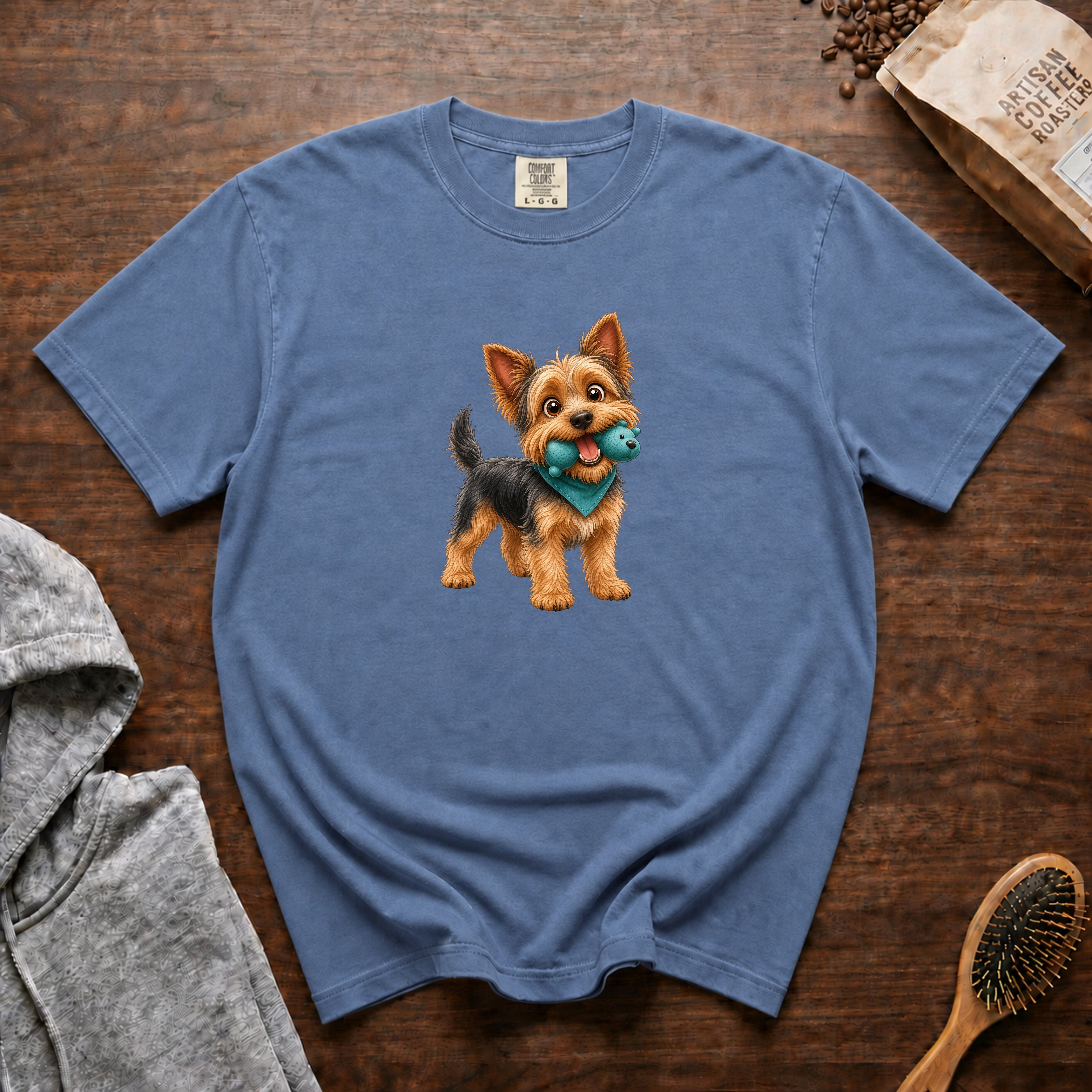 Yorkie With A Squeaky T-Shirt — Blue Jean