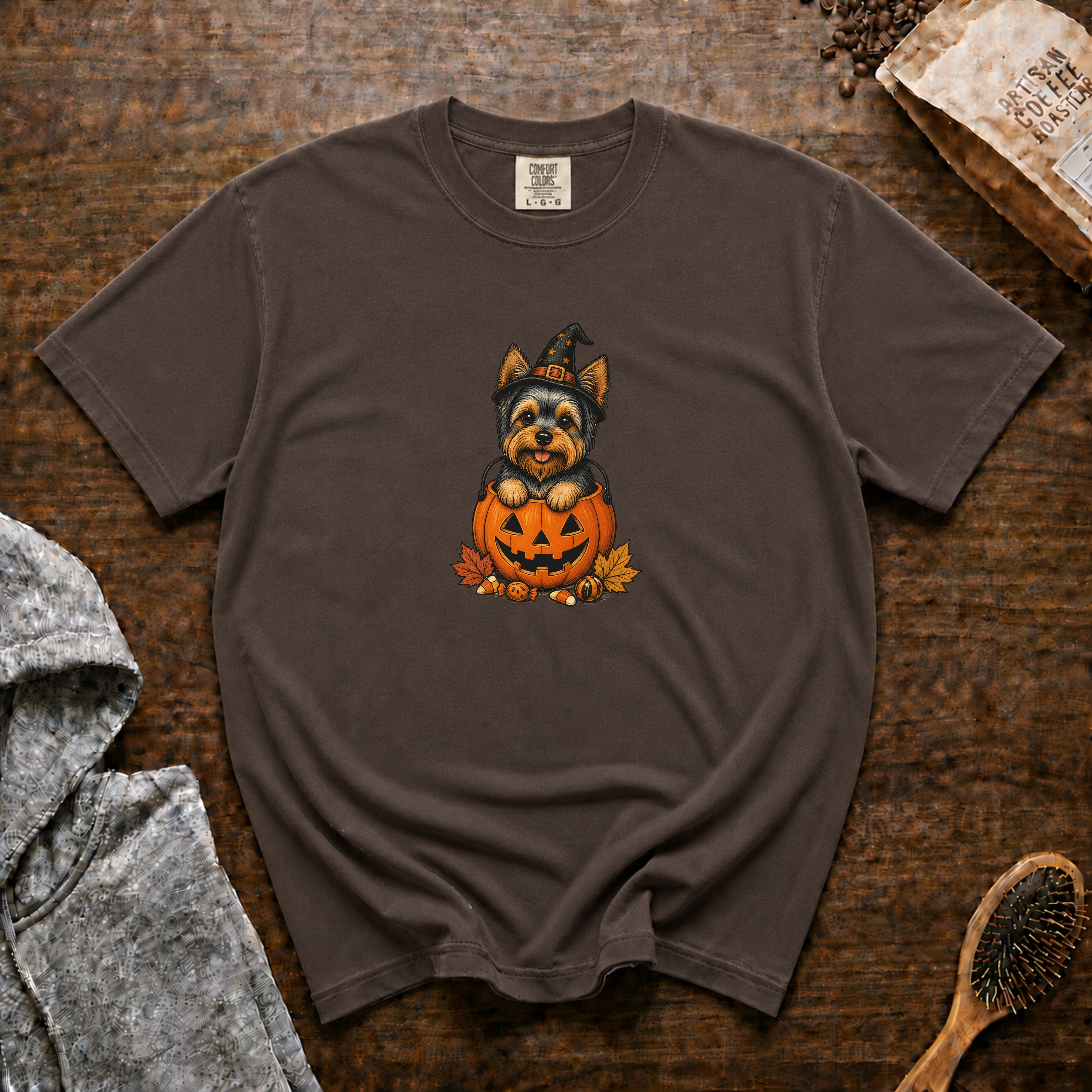 Yorkshire Terrier Halloween T-Shirt — Espresso