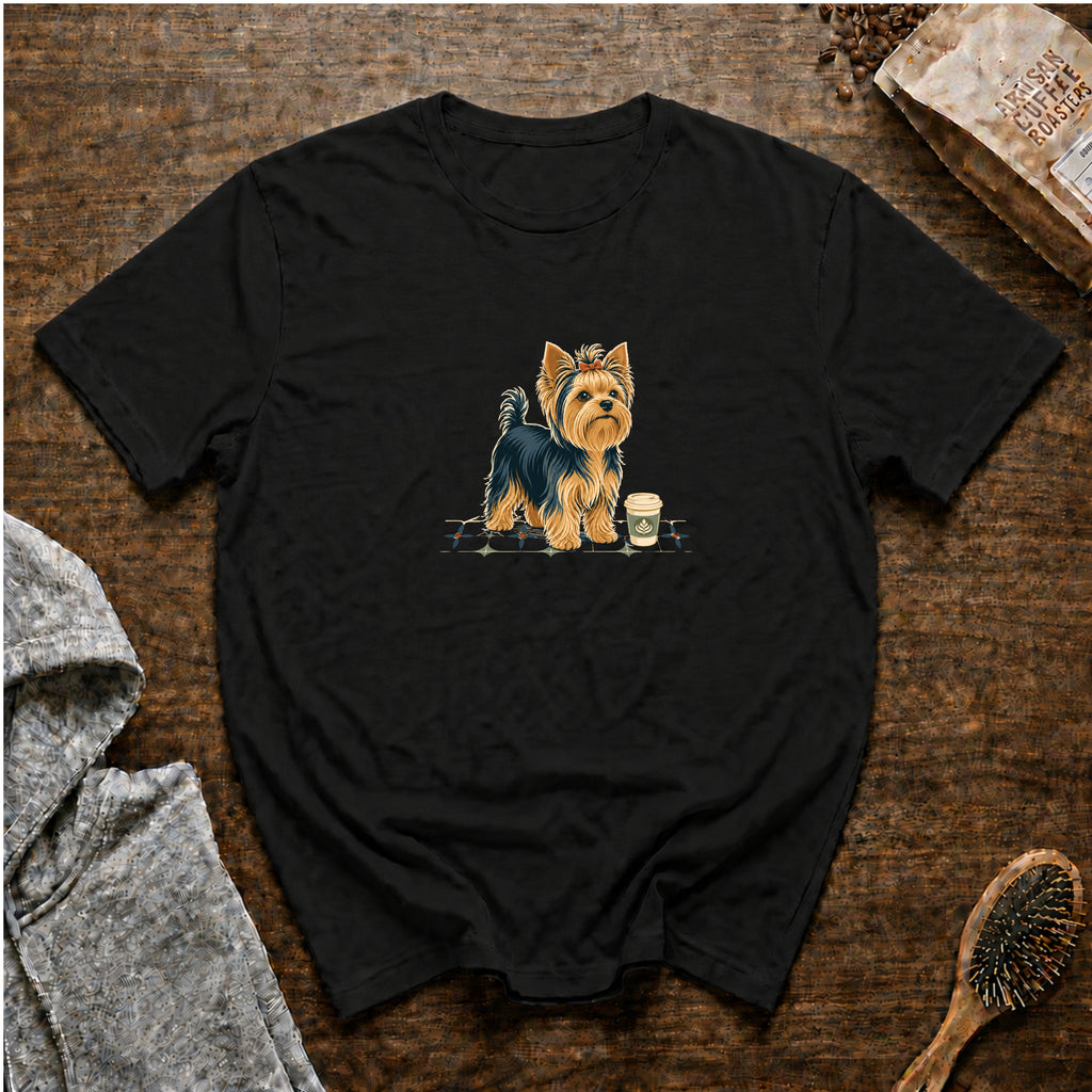 Yorkshire Terrier Pocket Cup CafÃ© Order T-Shirt — Black