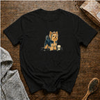 Yorkshire Terrier Pocket Cup CafÃ© Order T-Shirt — Black