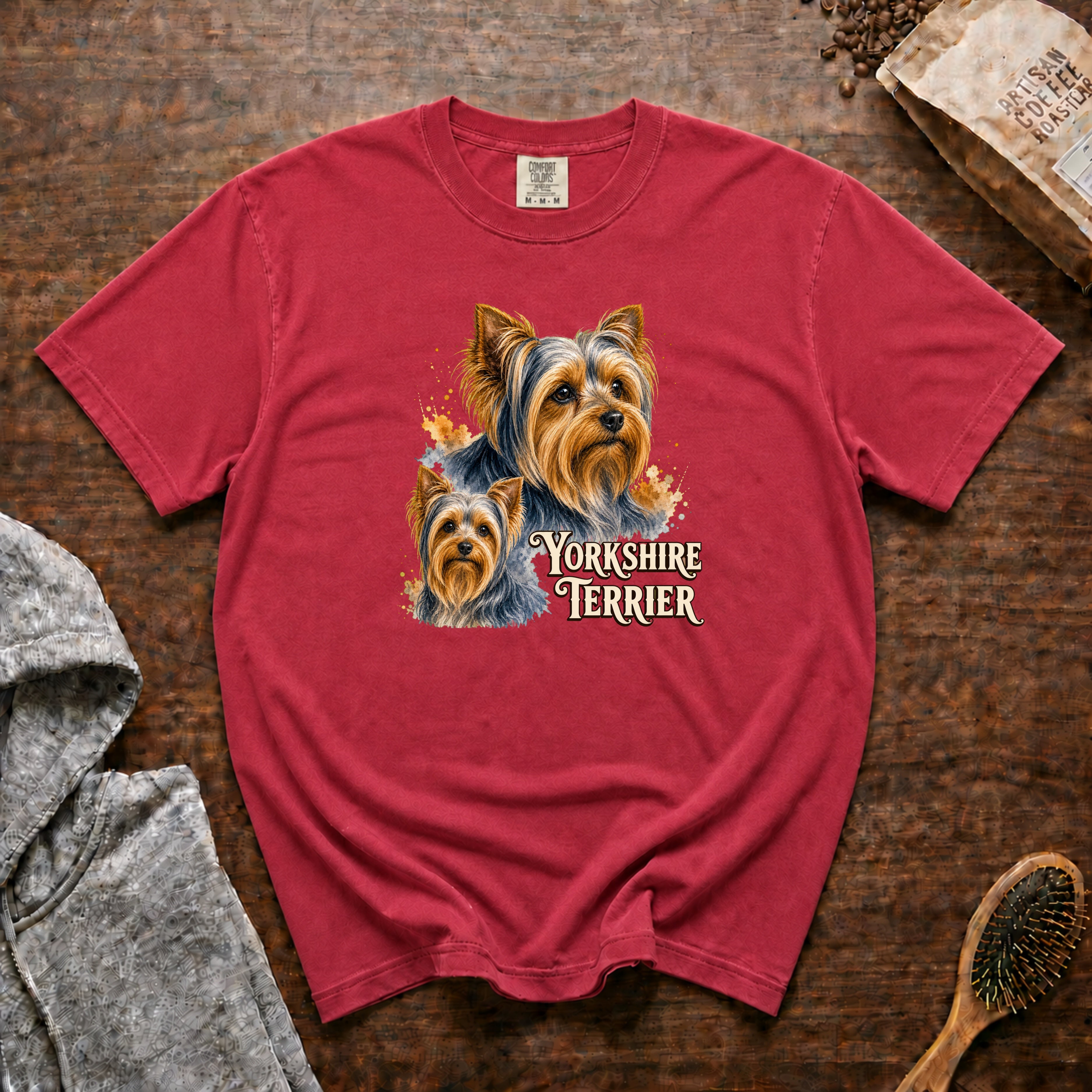 Yorkshire Terrier T-Shirt — Crimson