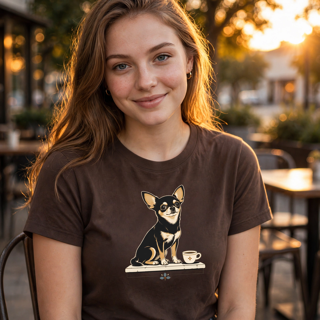 Chihuahua Tiny Roast Big Mood T-Shirt | Chi Coffee Lover Tee