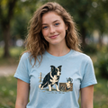 Border Collie Focus Pour Over T-Shirt | Collie Coffee Tee