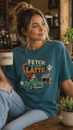 Fetch Me A Latte T-Shirt | Funny Dog Coffee Lover Tee